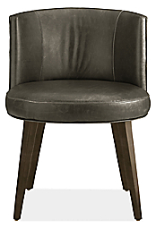 Front view of June Side Chair in Vento Smoke with Charcoal Legs.