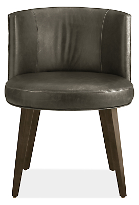 Front view of June Side Chair in Vento Smoke with Charcoal Legs.
