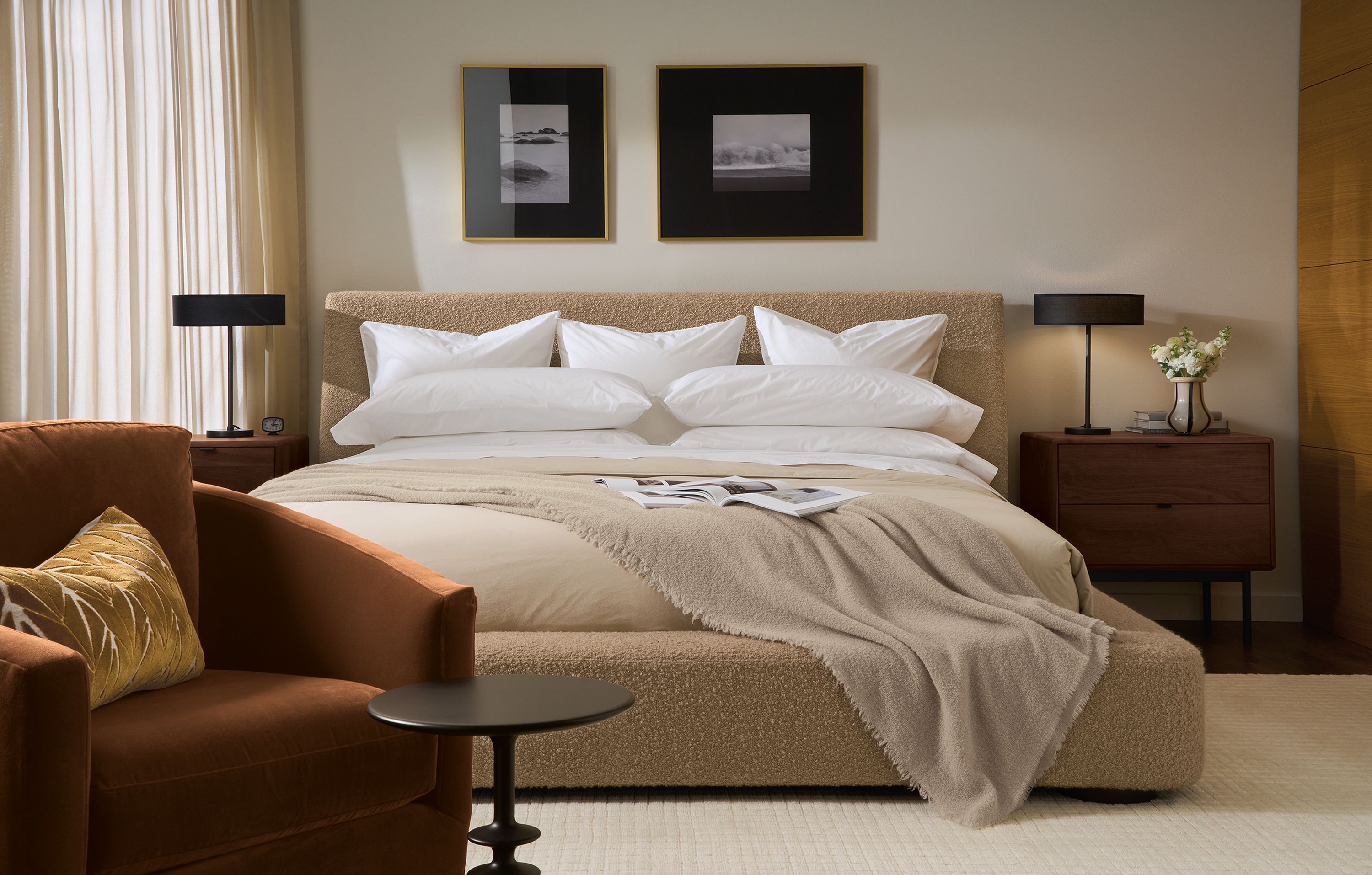 28w nightstands in walnut/graphite