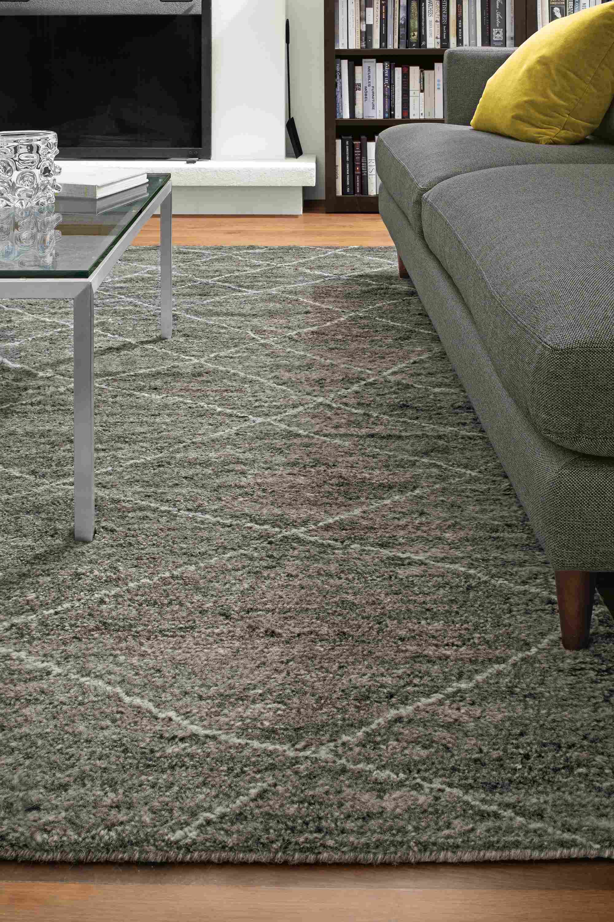 Detail of Kalindi rug in charcoal.