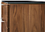 Detail of Kenwood 42-wide Three-Drawer Dresser in Walnut with Black Marbled Ceramic Top.