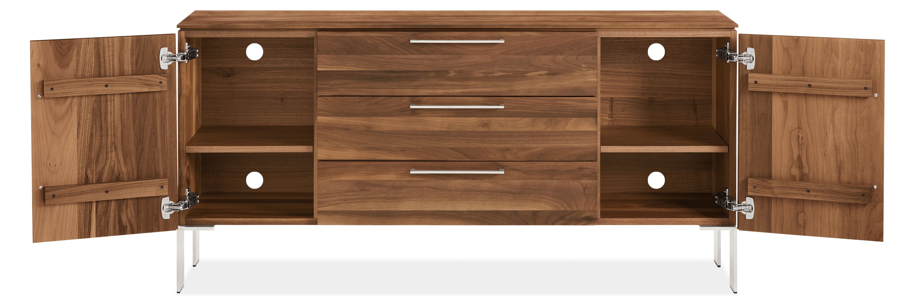 Silhouette detail of open Kenwood cabinet.