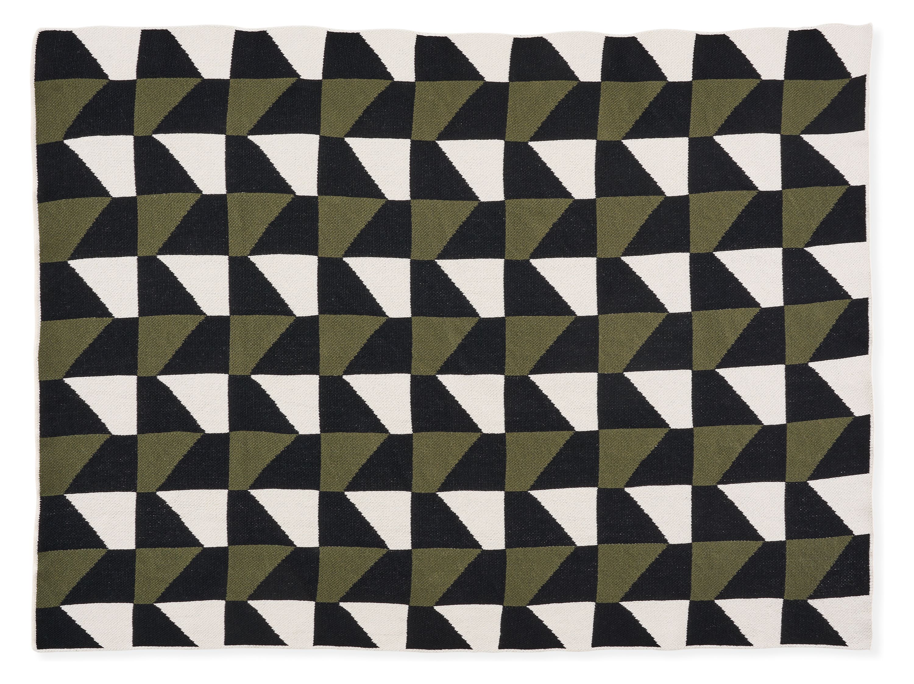 Overhead view of kepler throw blanket in olive.