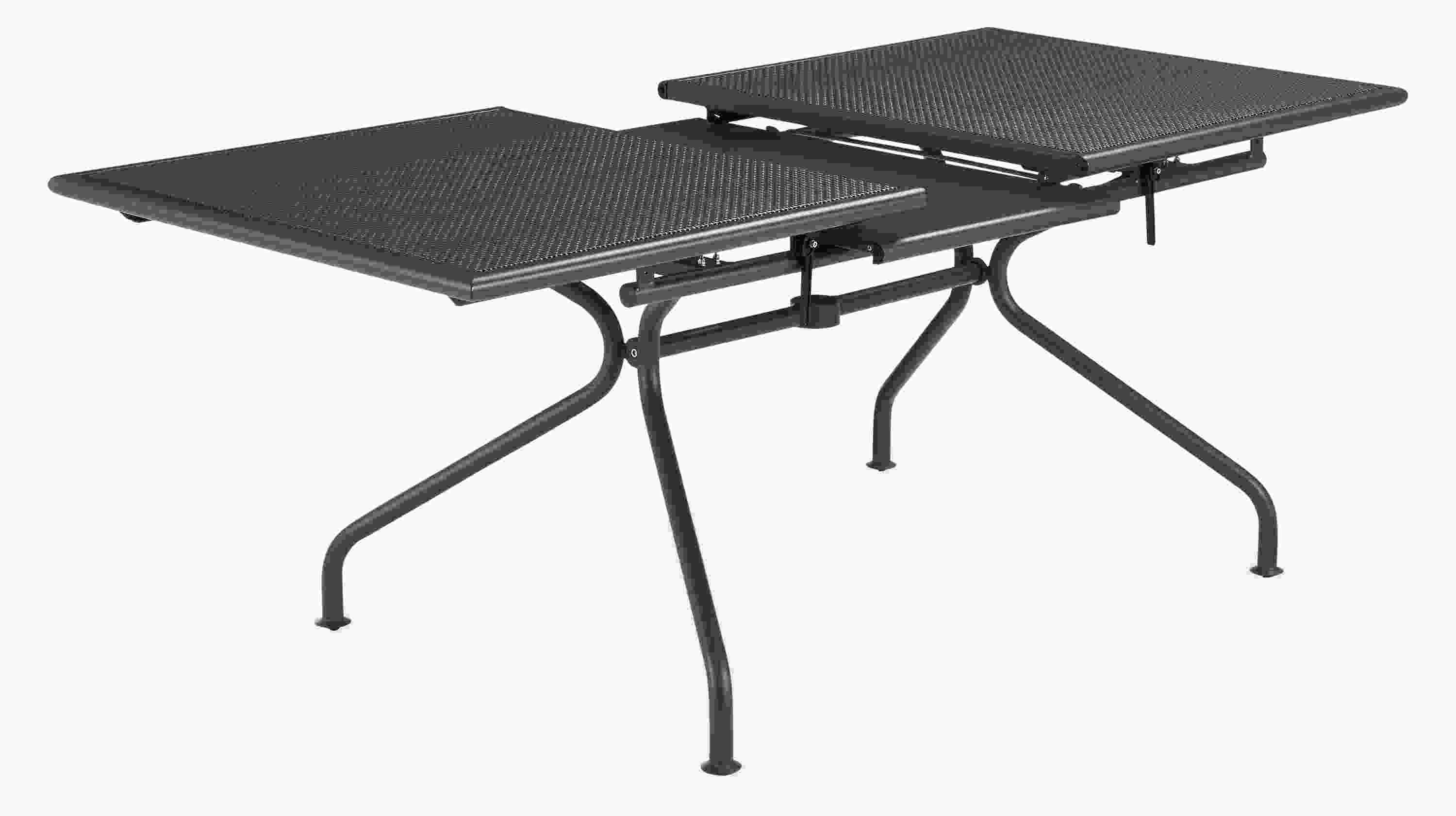 Open detail of Kona 63w 36d 30h Extension Table with One 20 Leaf in Graphite.
