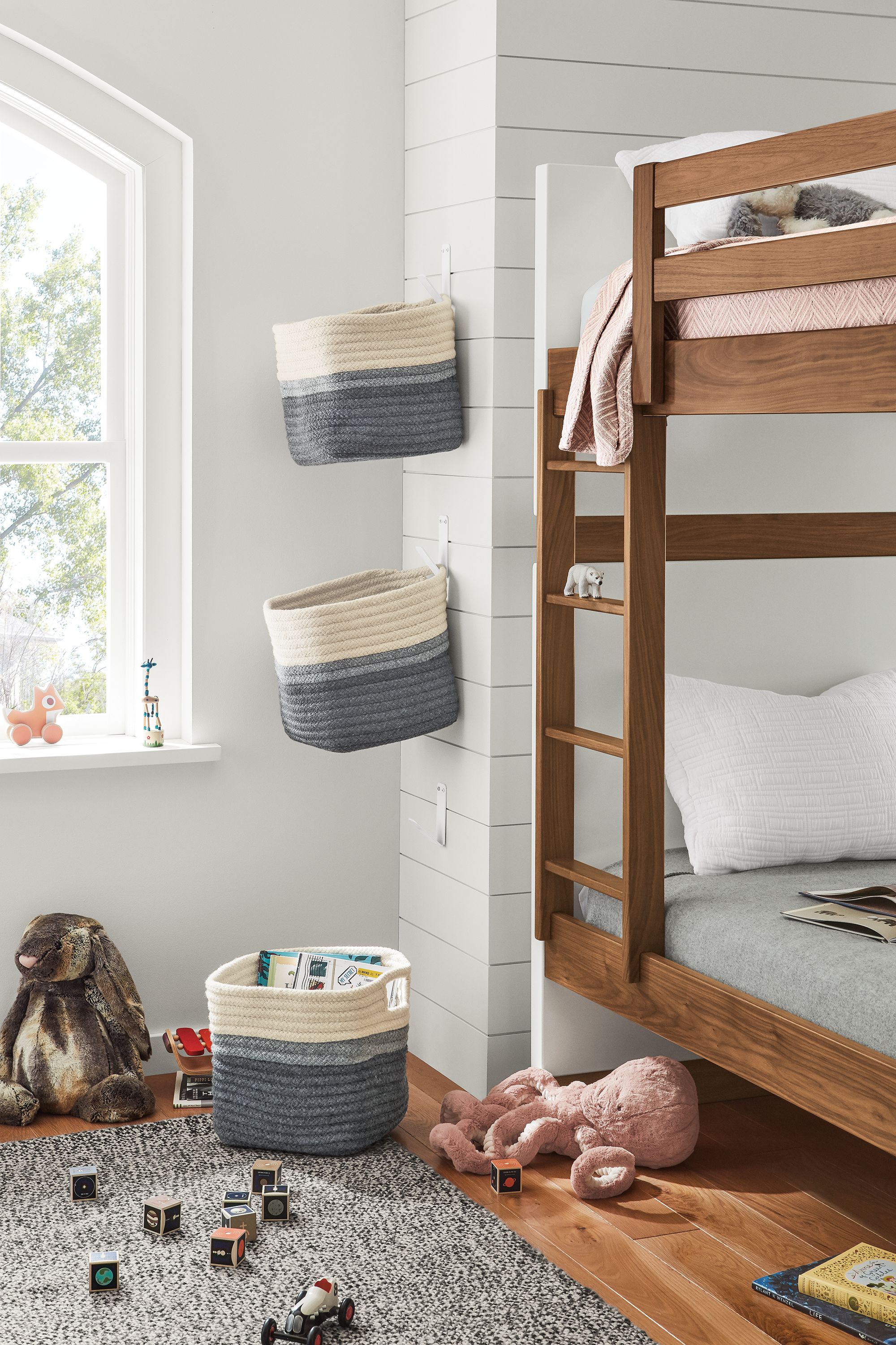 Wall hooks best sale with basket