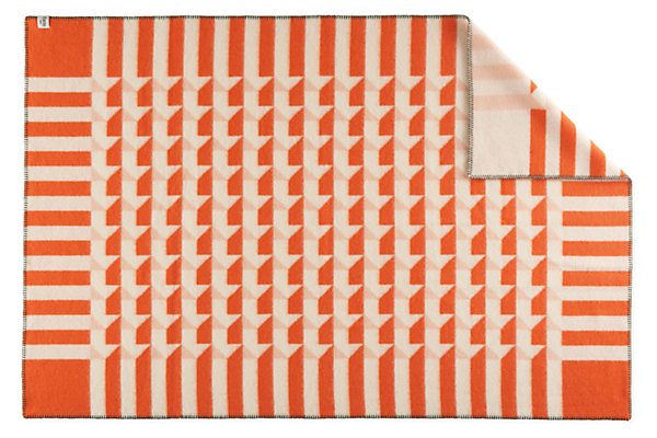 Open detail of Kvam Throw Blanket in Orange.