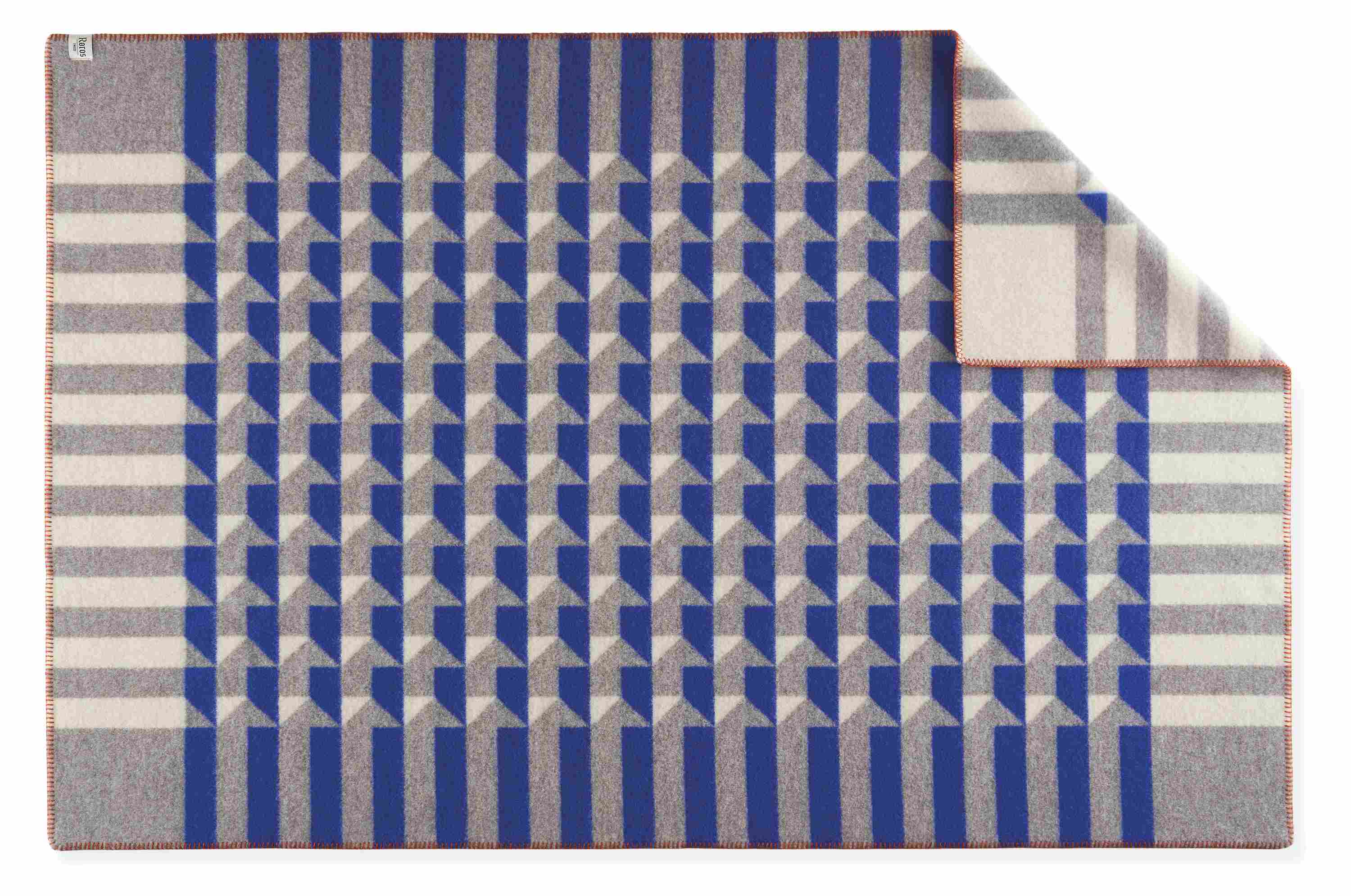 Open detail of Kvam Throw Blanket in Blue.