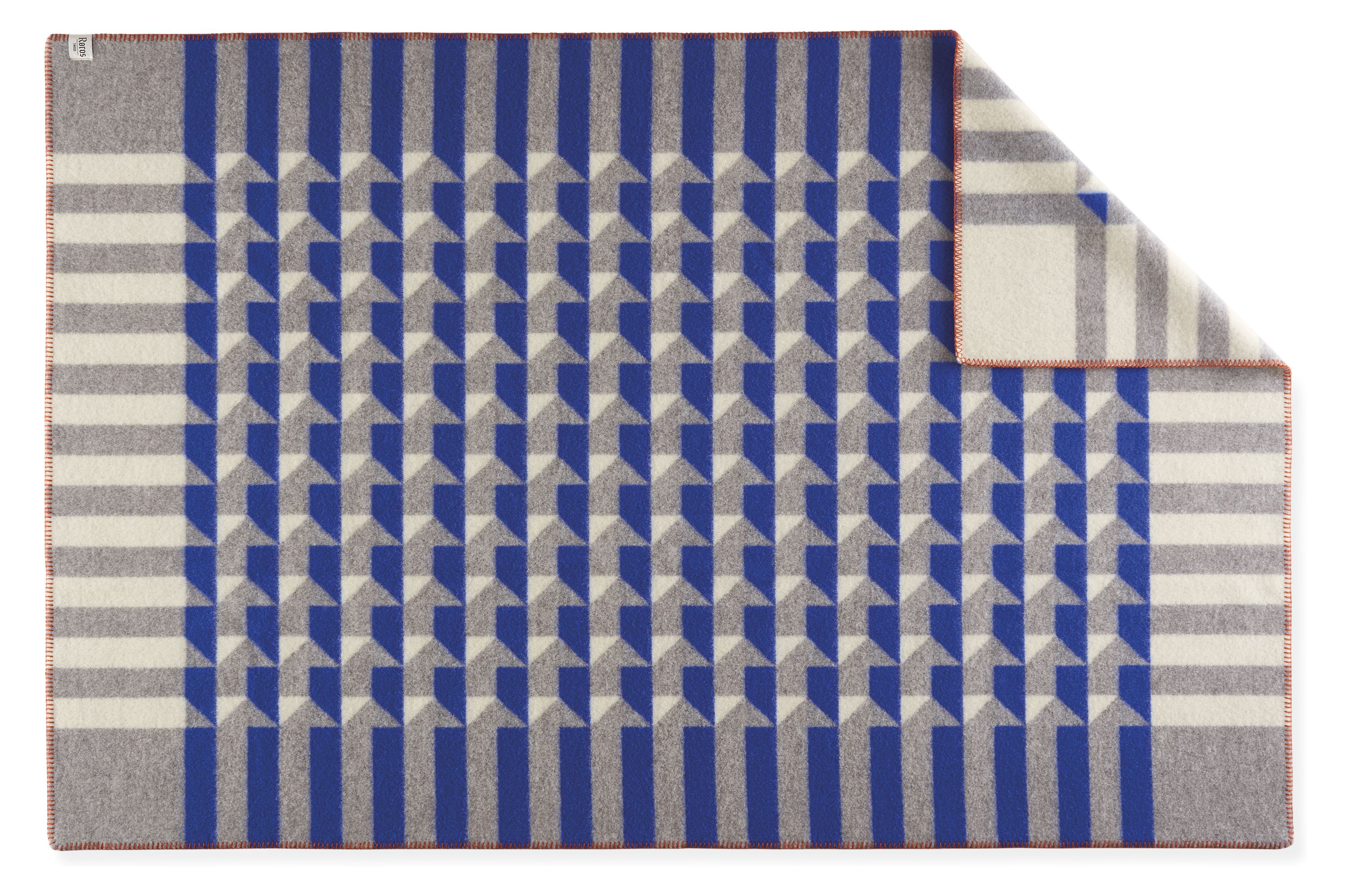 Open detail of Kvam Throw Blanket in Blue.