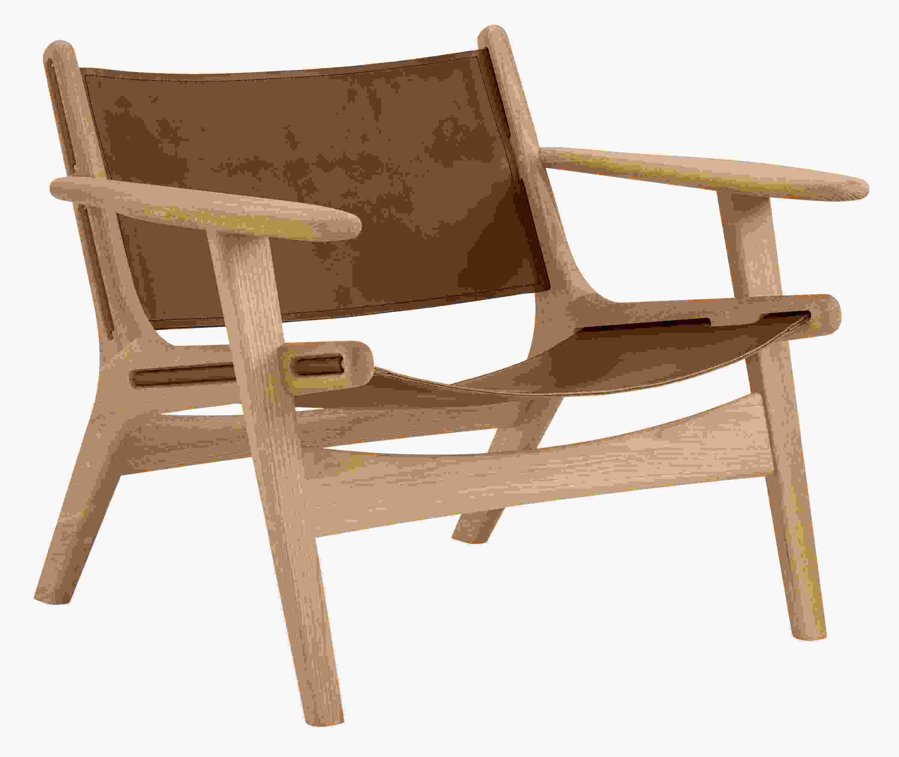 Silhouette detail of leather wood Lars chair.