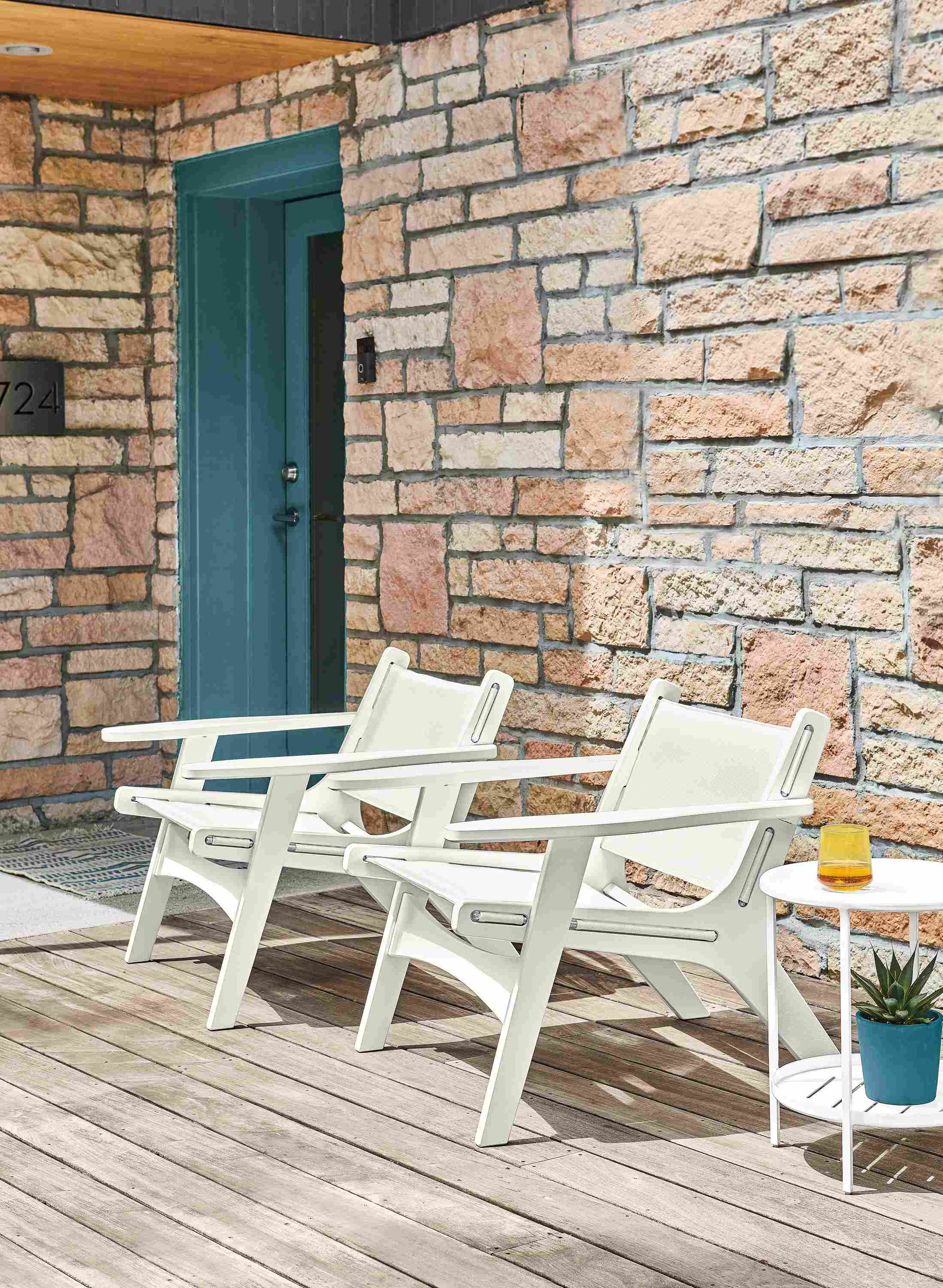 Detail of Laze outdoor chairs.