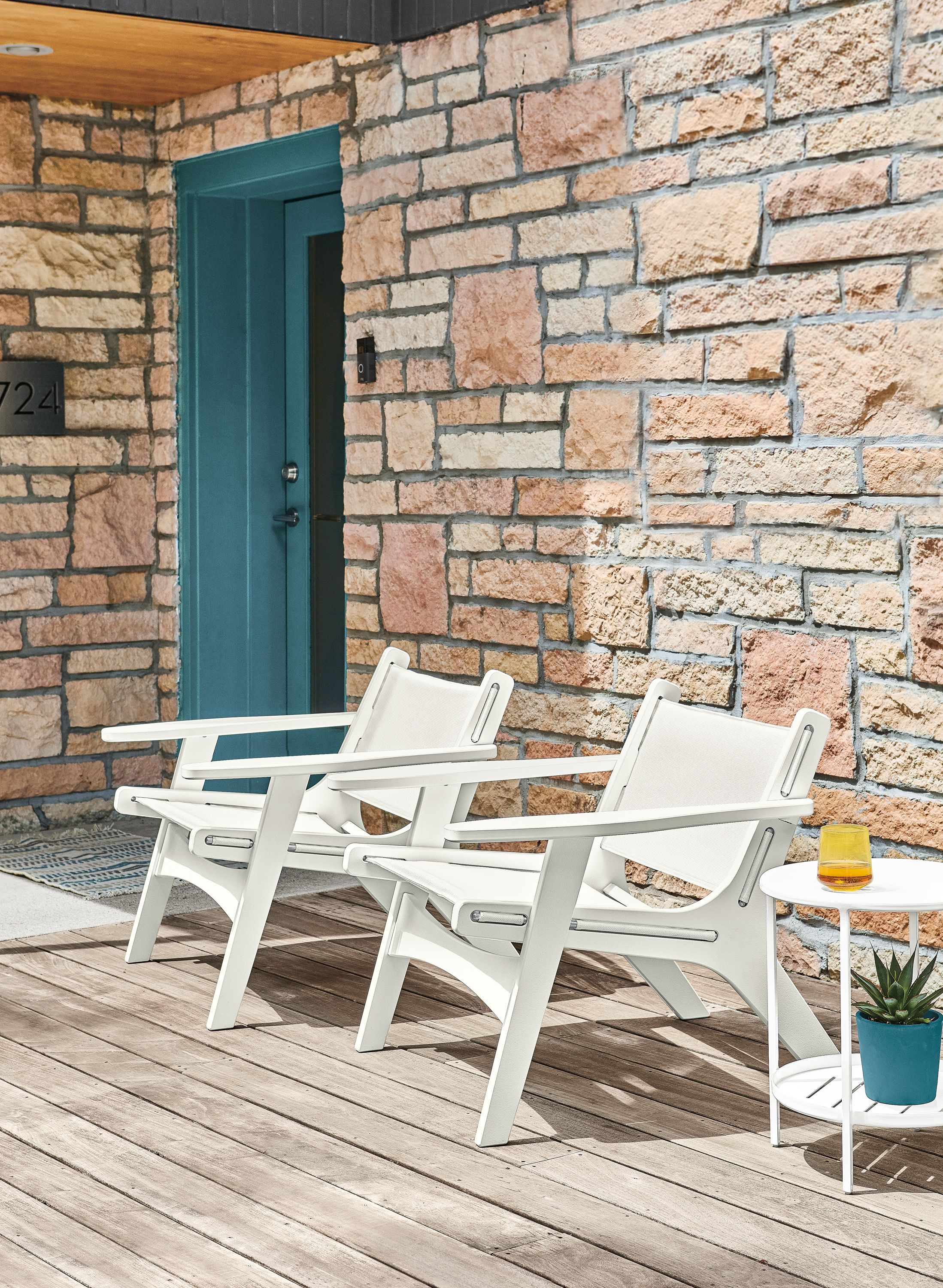 Detail of Laze outdoor chairs.