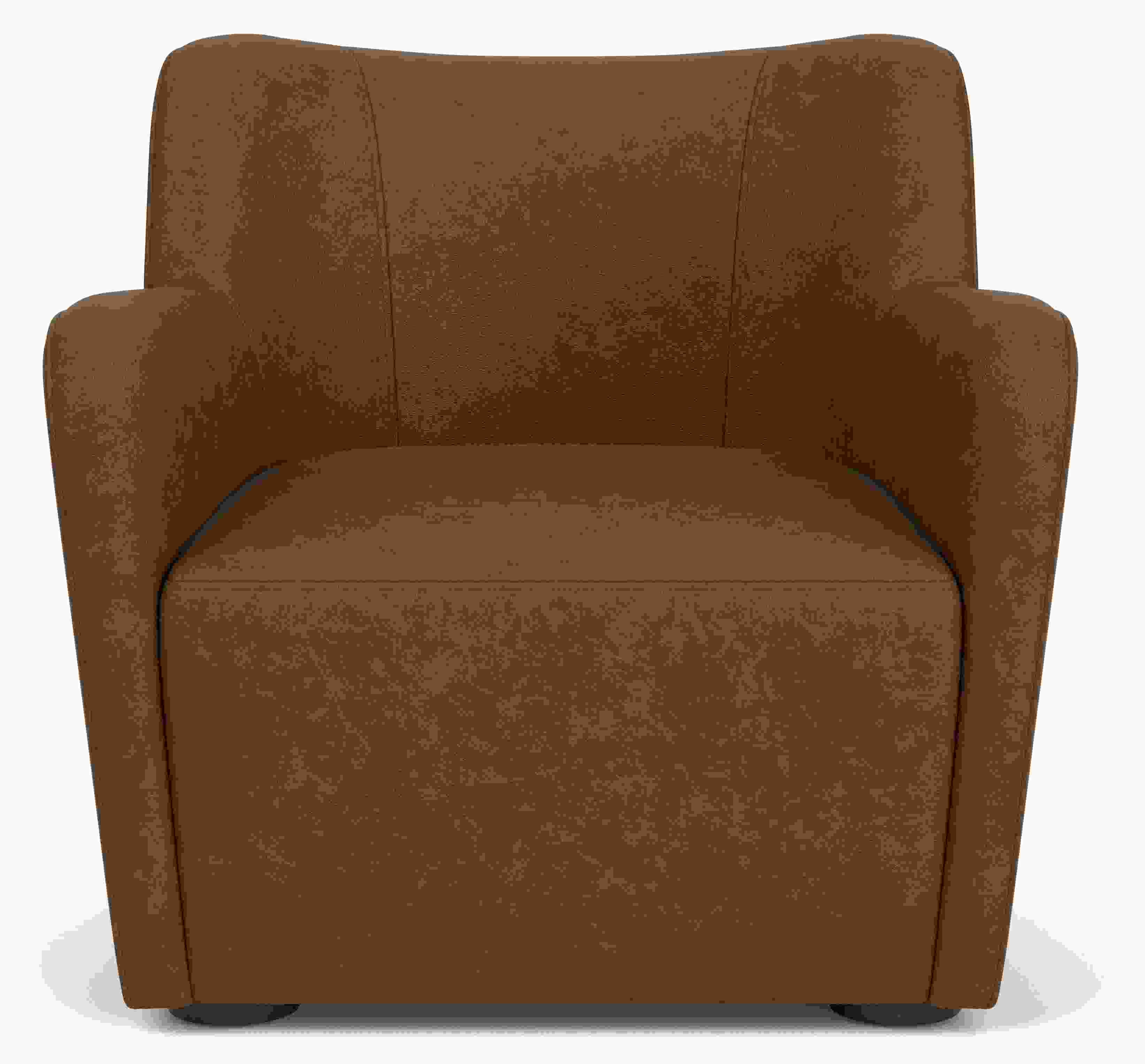 Side view of Lily Chair in Palermo bourbon leather.