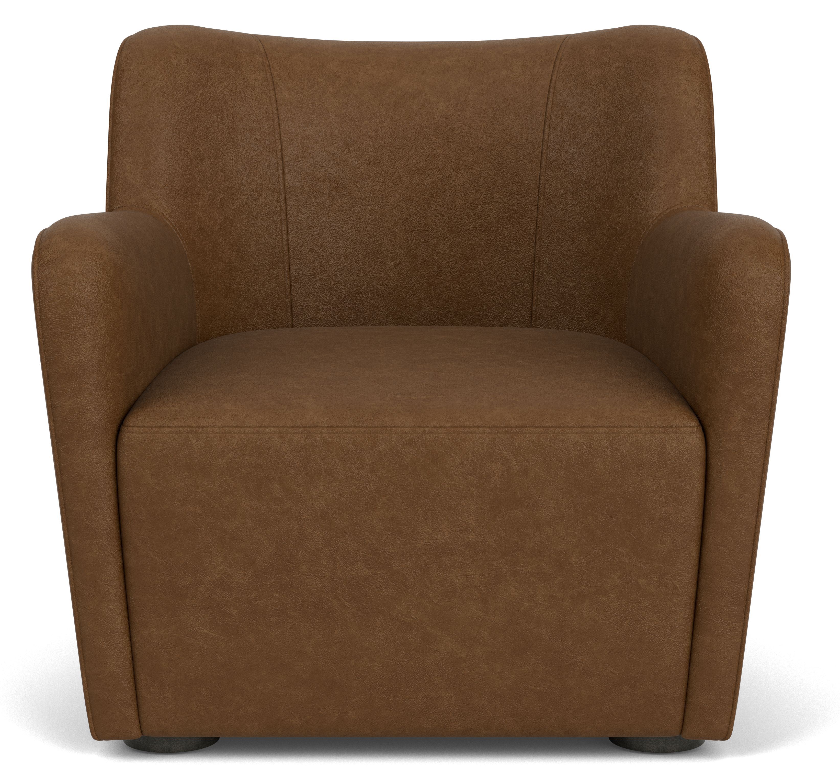 Side view of Lily Chair in Palermo bourbon leather.