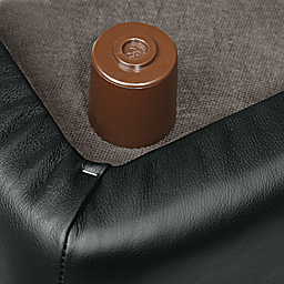 Detail of Lind 21x21" Coffee Ottoman in Cape Black.