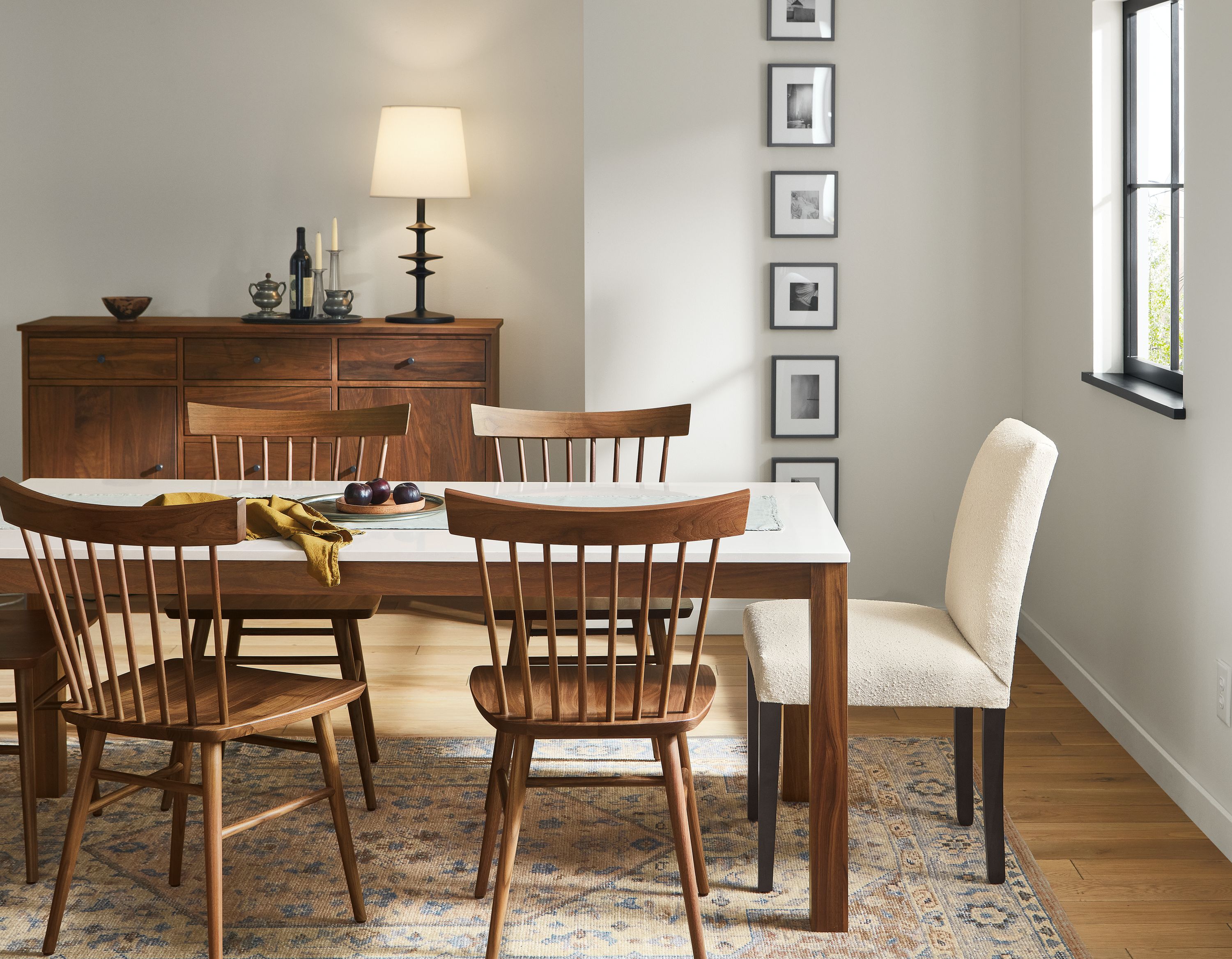 Basque Light Brown Wood Side Chair with Camel Cushion