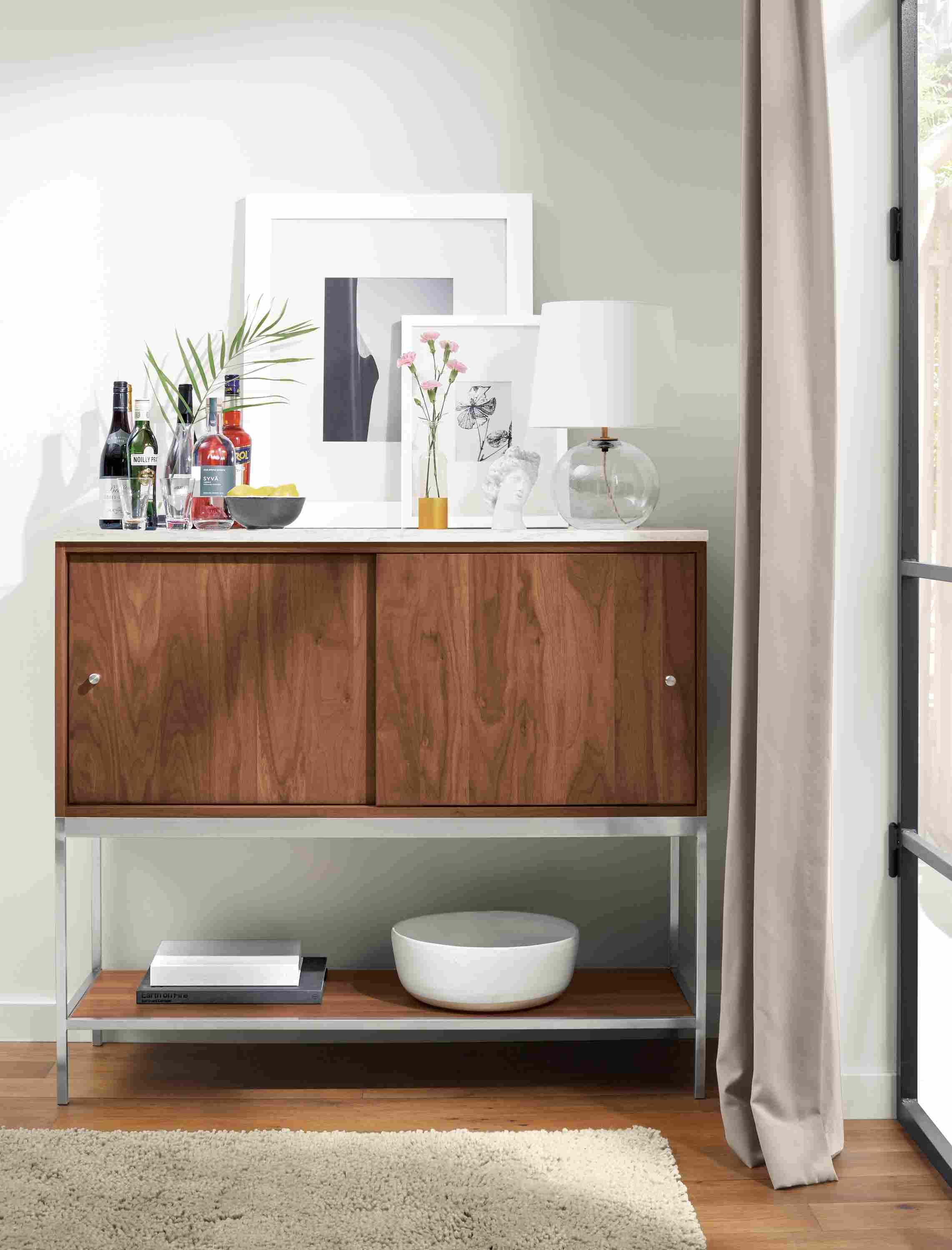 Detail of Linear bar cabinet.