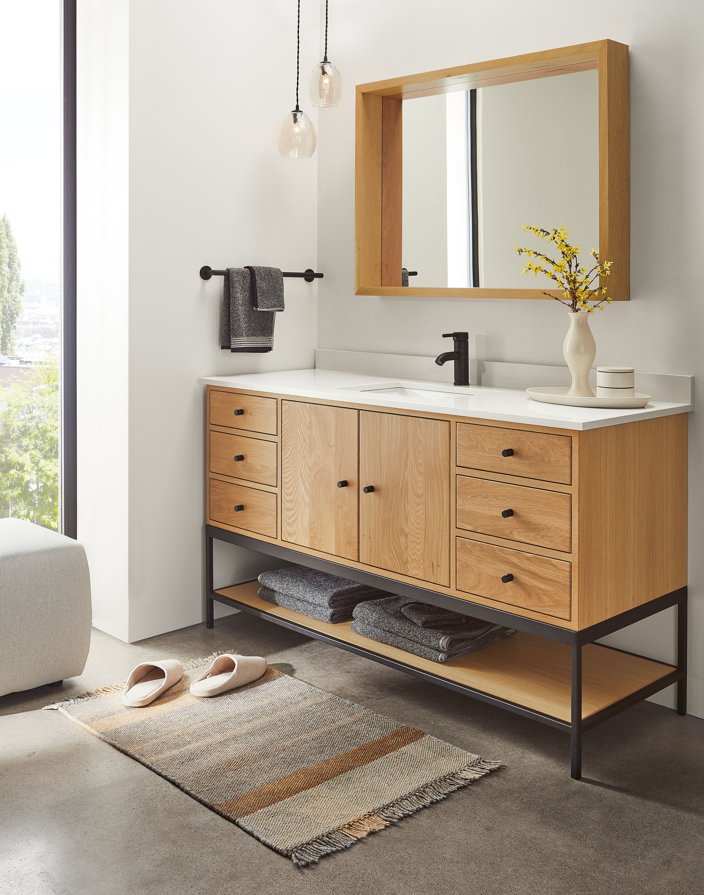 Altair Bianco 60 Light Brown Freestanding Double Bathroom Vanity Set – US  Bath Store