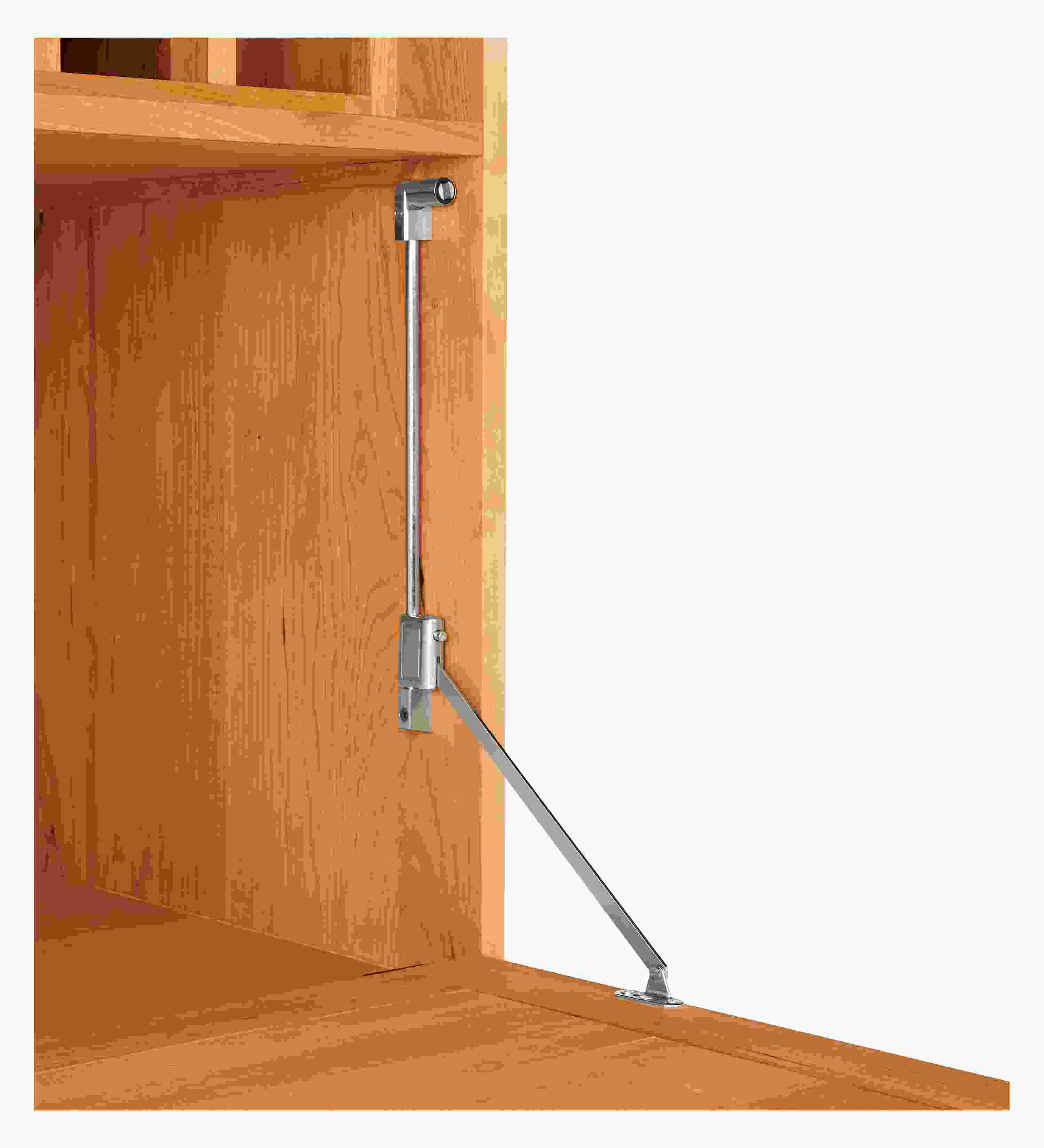 Detail of Linear Custom Drop-Down Door - Hinge Detail.