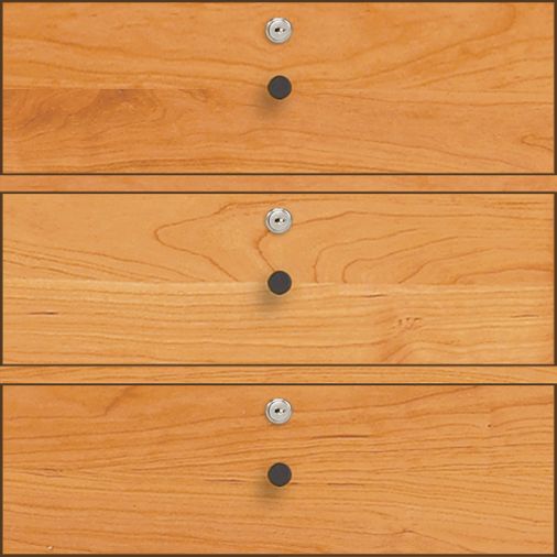 Detail of Linear Custom Drawers Locks - MODUALR Aesthetic Detail -ALL Drawers with Locks.