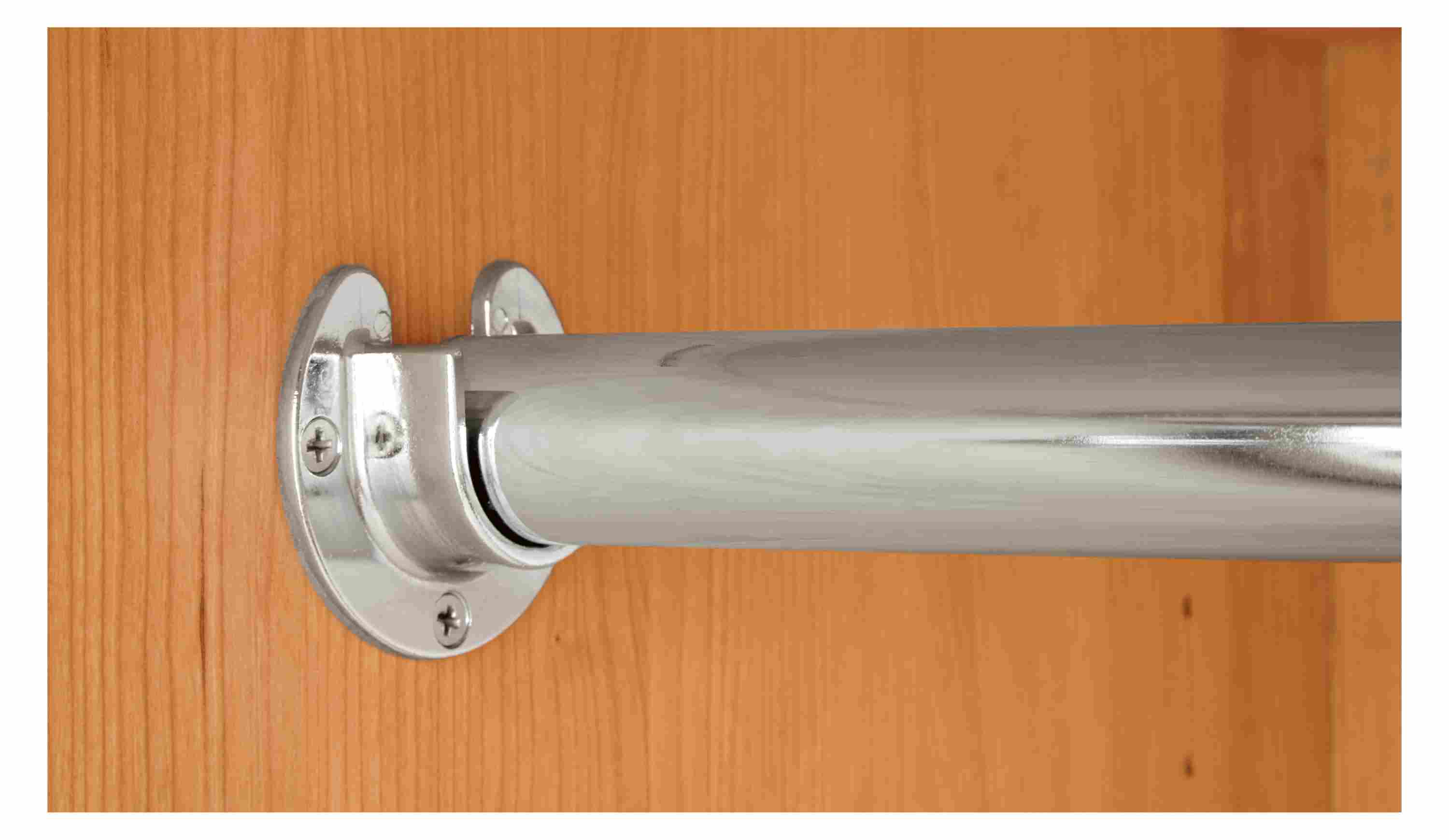 Detail of Linear Custom Wardrobe Bar - Bracket and Bar Finish Detail.