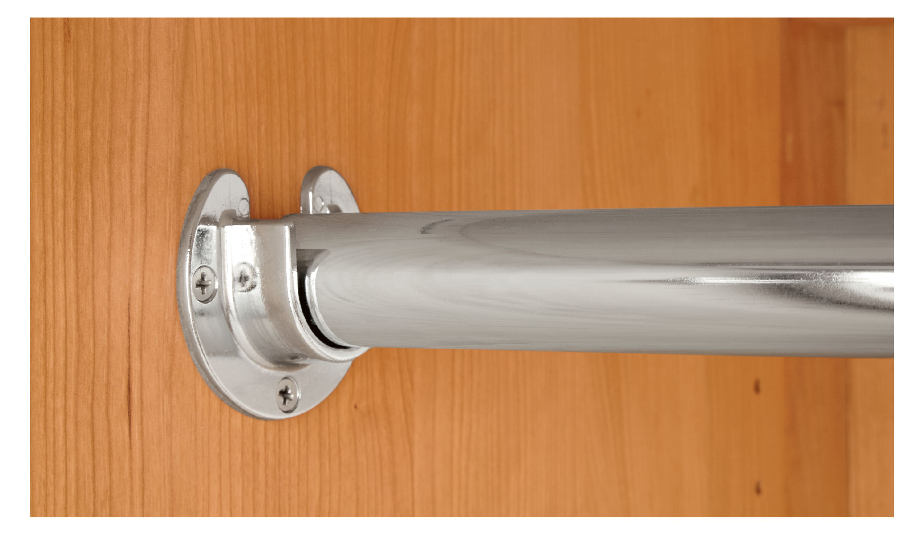 Detail of Linear Custom Wardrobe Bar - Bracket and Bar Finish Detail.