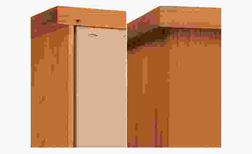 Detail of Linear Modular Custom Cabinet Back.