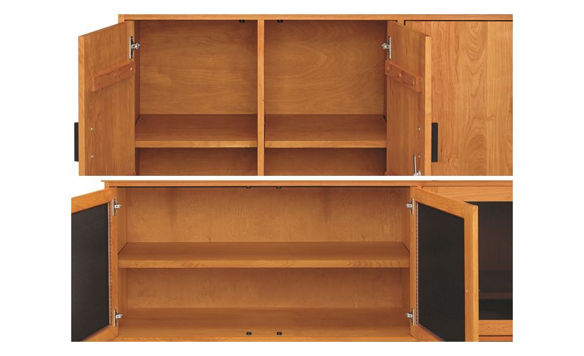 Detail of Linear Modular Custom Cabinet Door Divider.