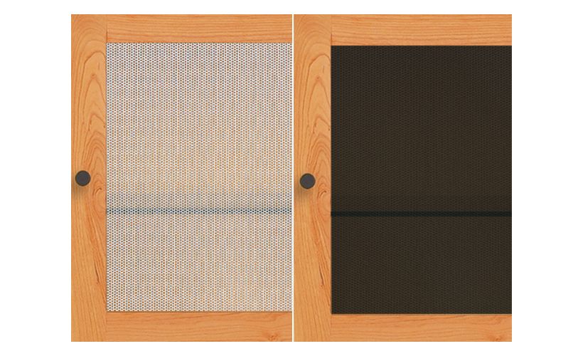 Detail of Linear Modular Custom Cabinet Metal Door Options.