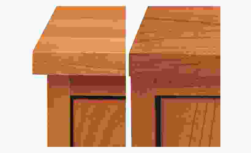 Detail of Linear Modular Custom Cabinet Overhang.