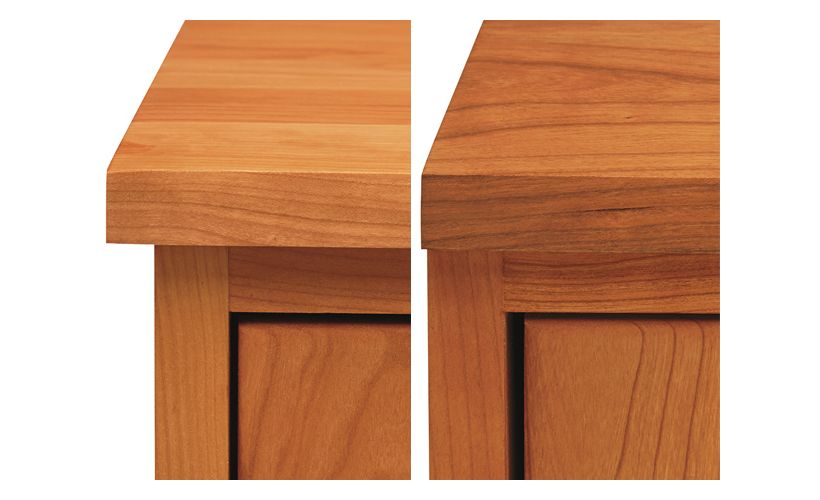 Detail of Linear Modular Custom Cabinet Overhang.