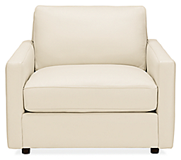 Front view of Linger Deep Chair in Urbino Ivory.