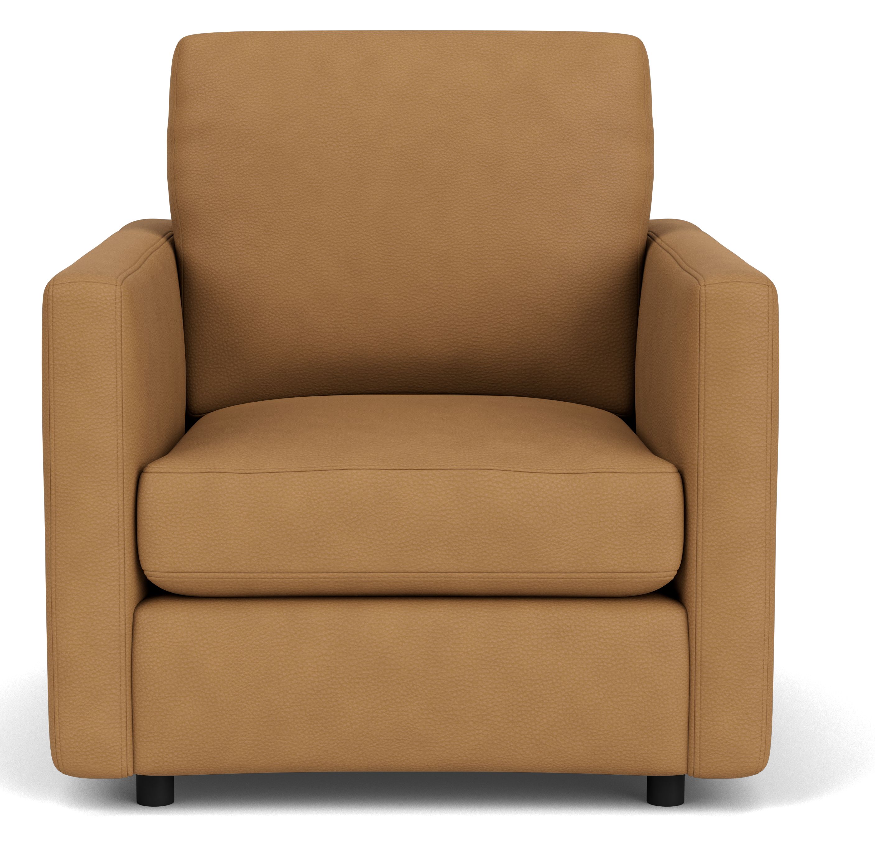 Side view of Linger 32 Chair in Laino camel leather.
