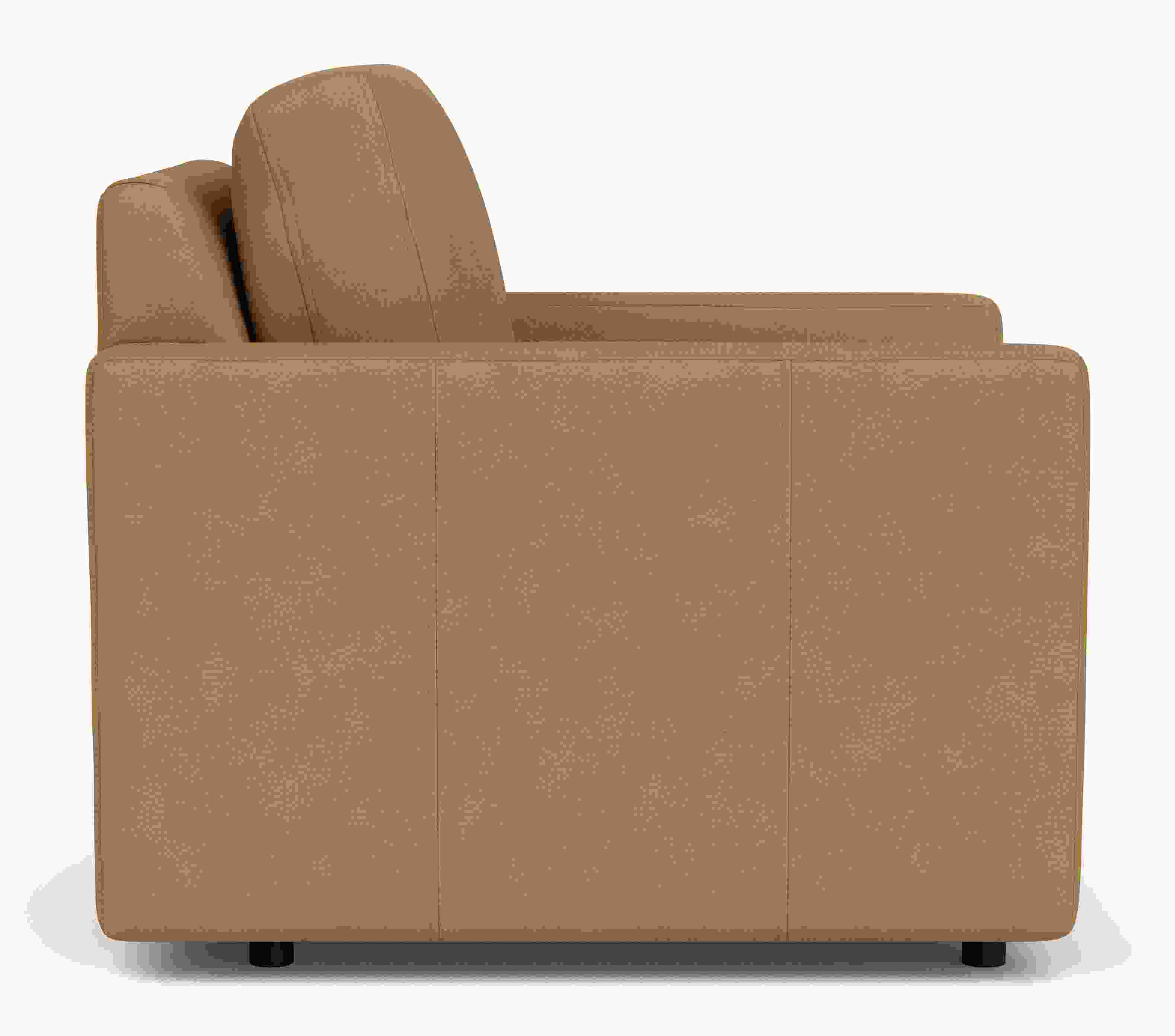 Front view of Linger 32 Chair in Laino camel leather.