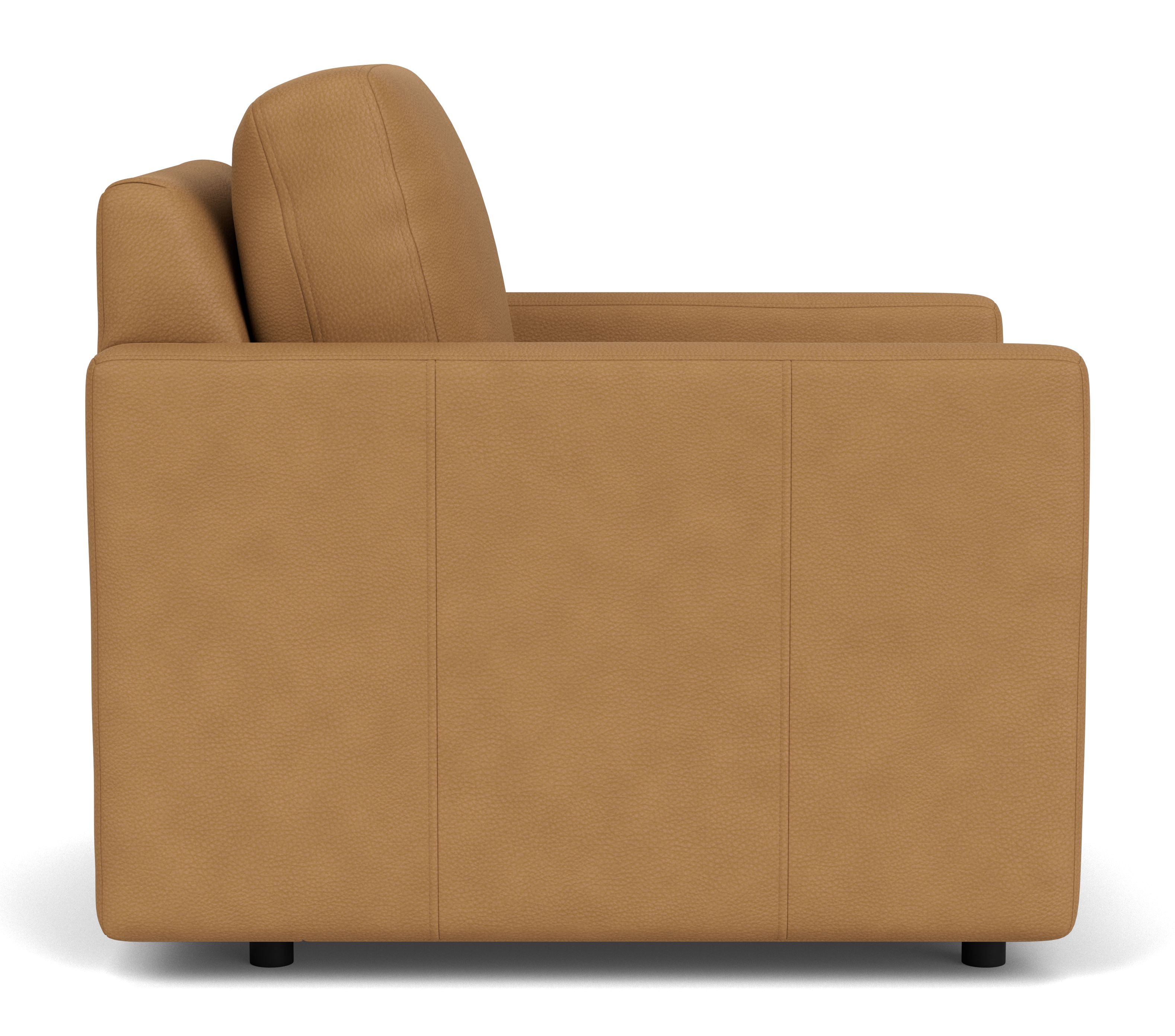 Front view of Linger 32 Chair in Laino camel leather.