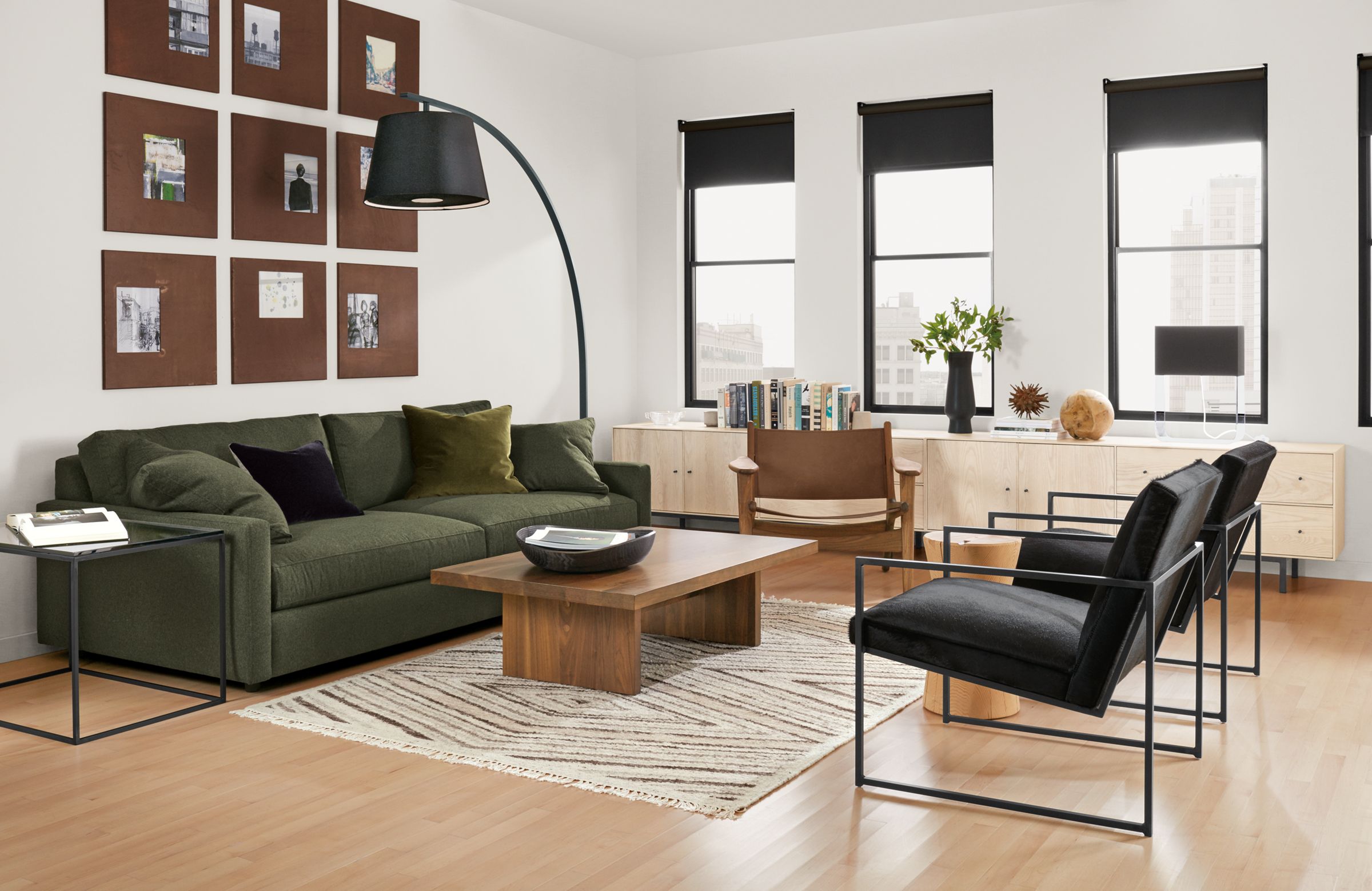 Detail of Linger sofa in modern living room.