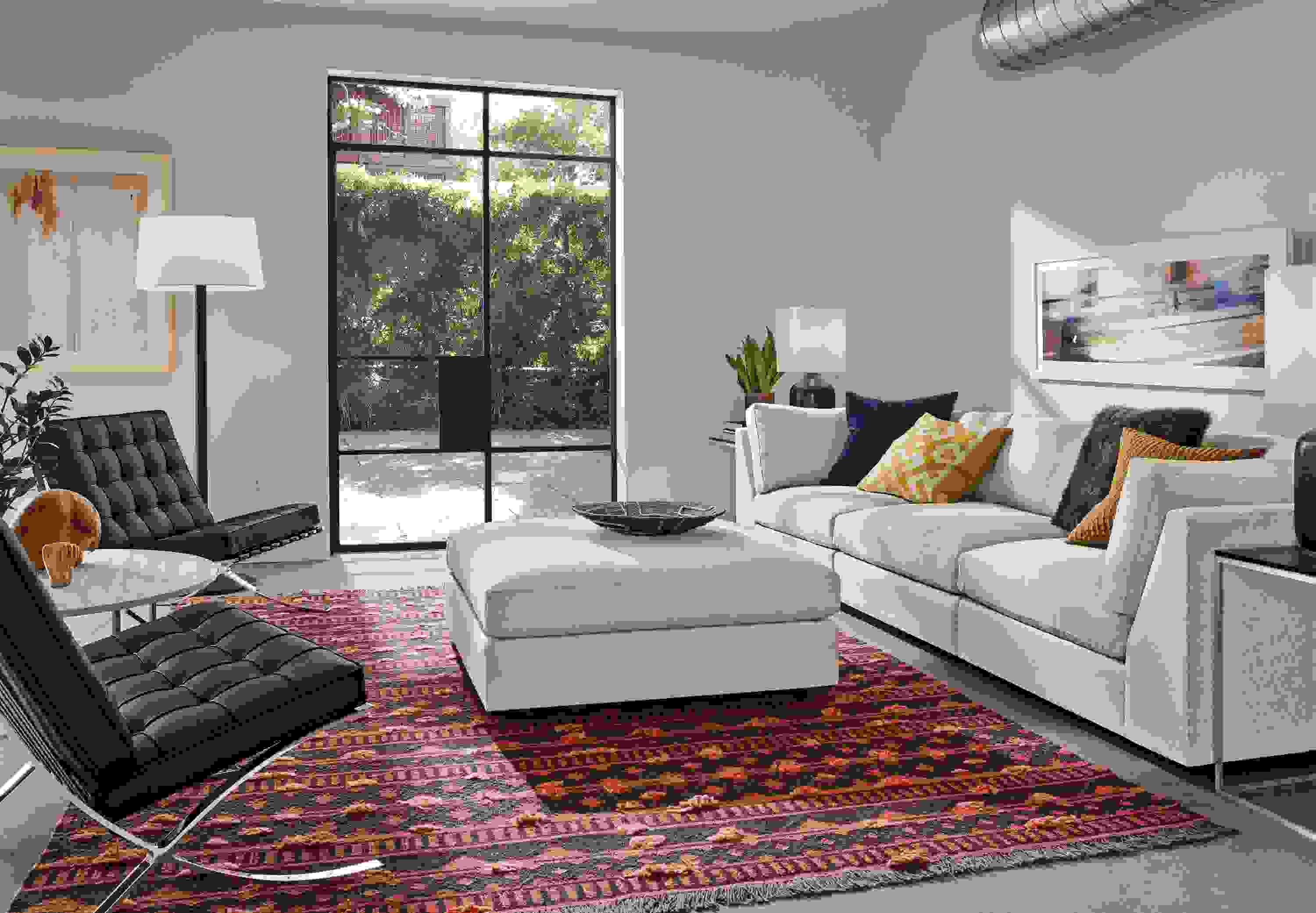 Detail of Linger three-piece modular sofa.