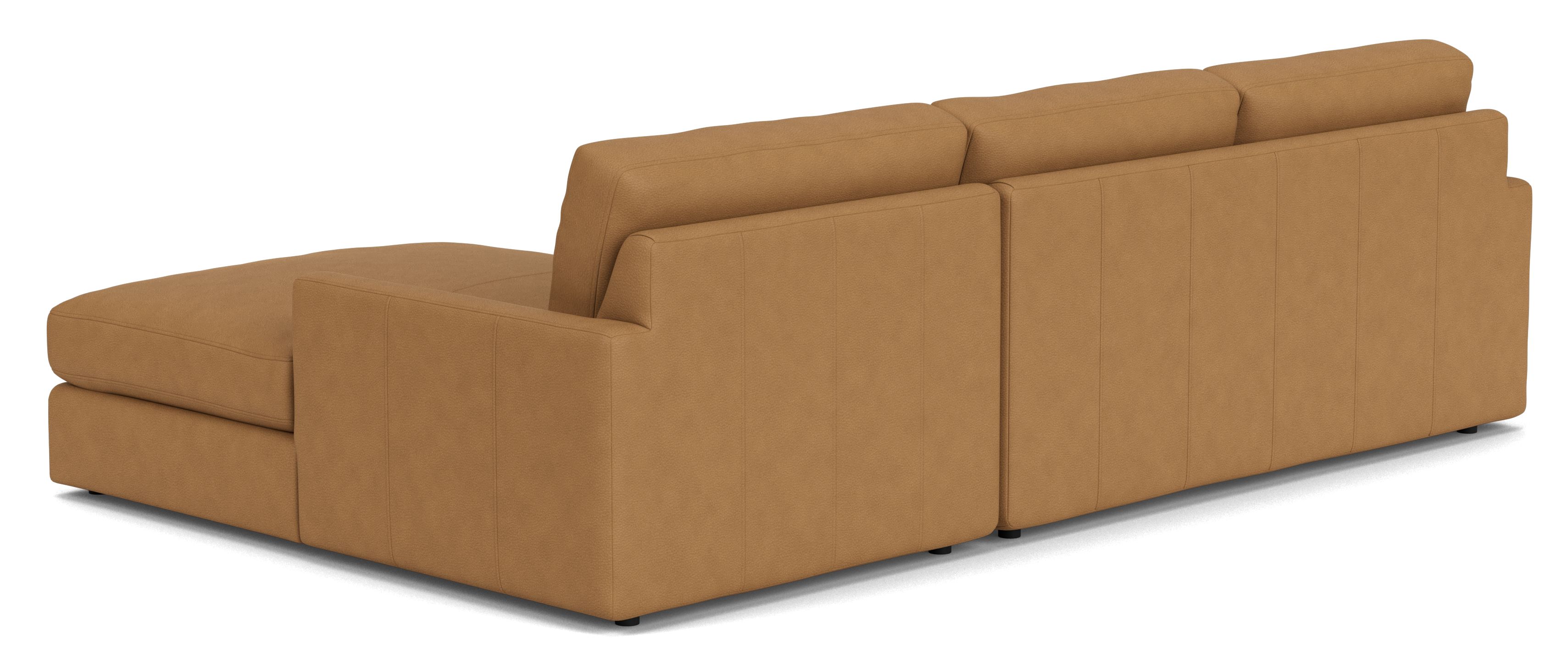 Back view of Linger 106" Sofa with Right-Arm Chaise in Leather