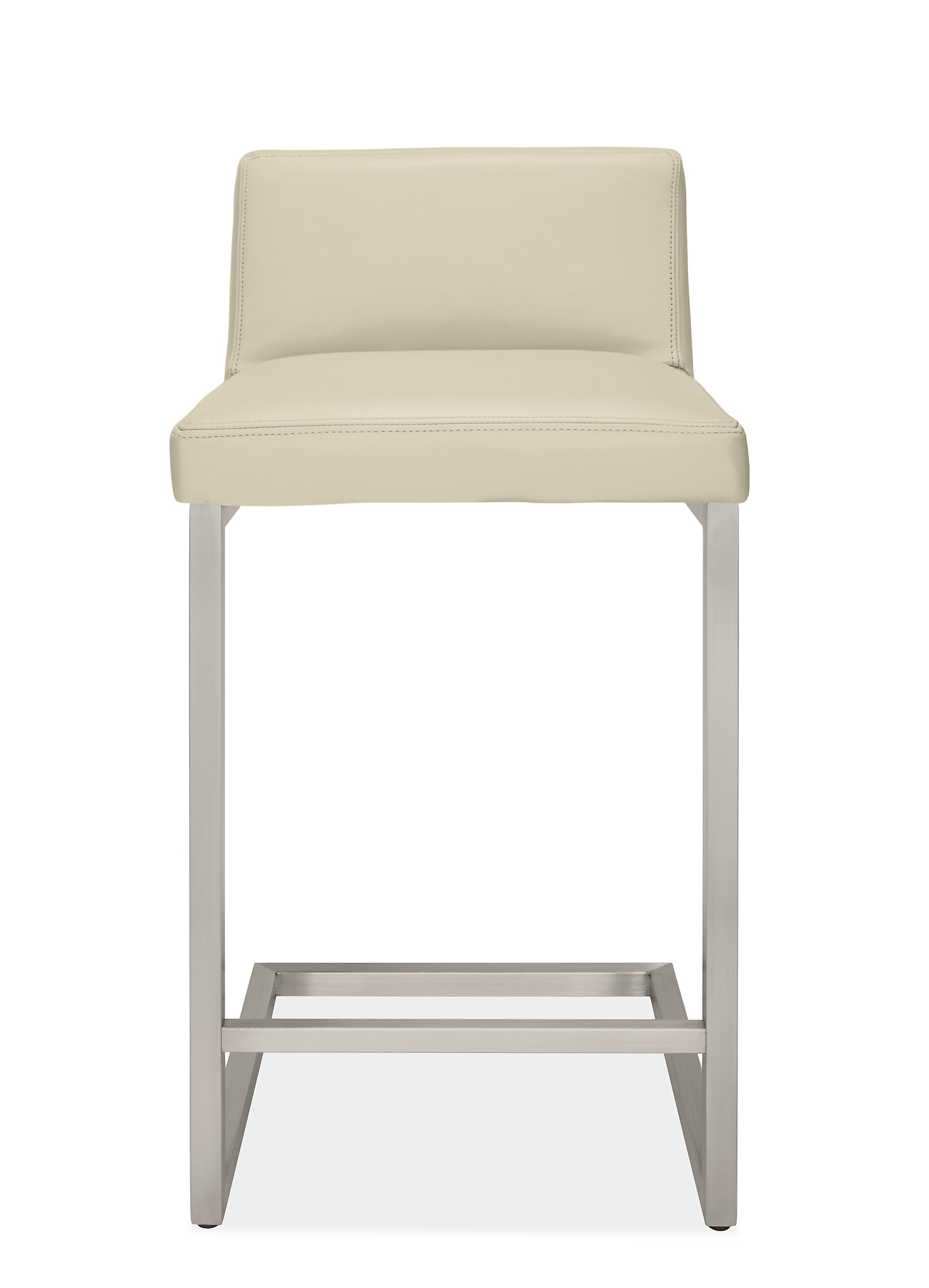 Front view of Lira Counter Stool in Urbino Leather.