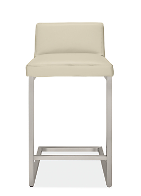 Front view of Lira Counter Stool in Urbino Leather.