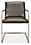Front view of Lira Dining Chair in Lagoon Leather.