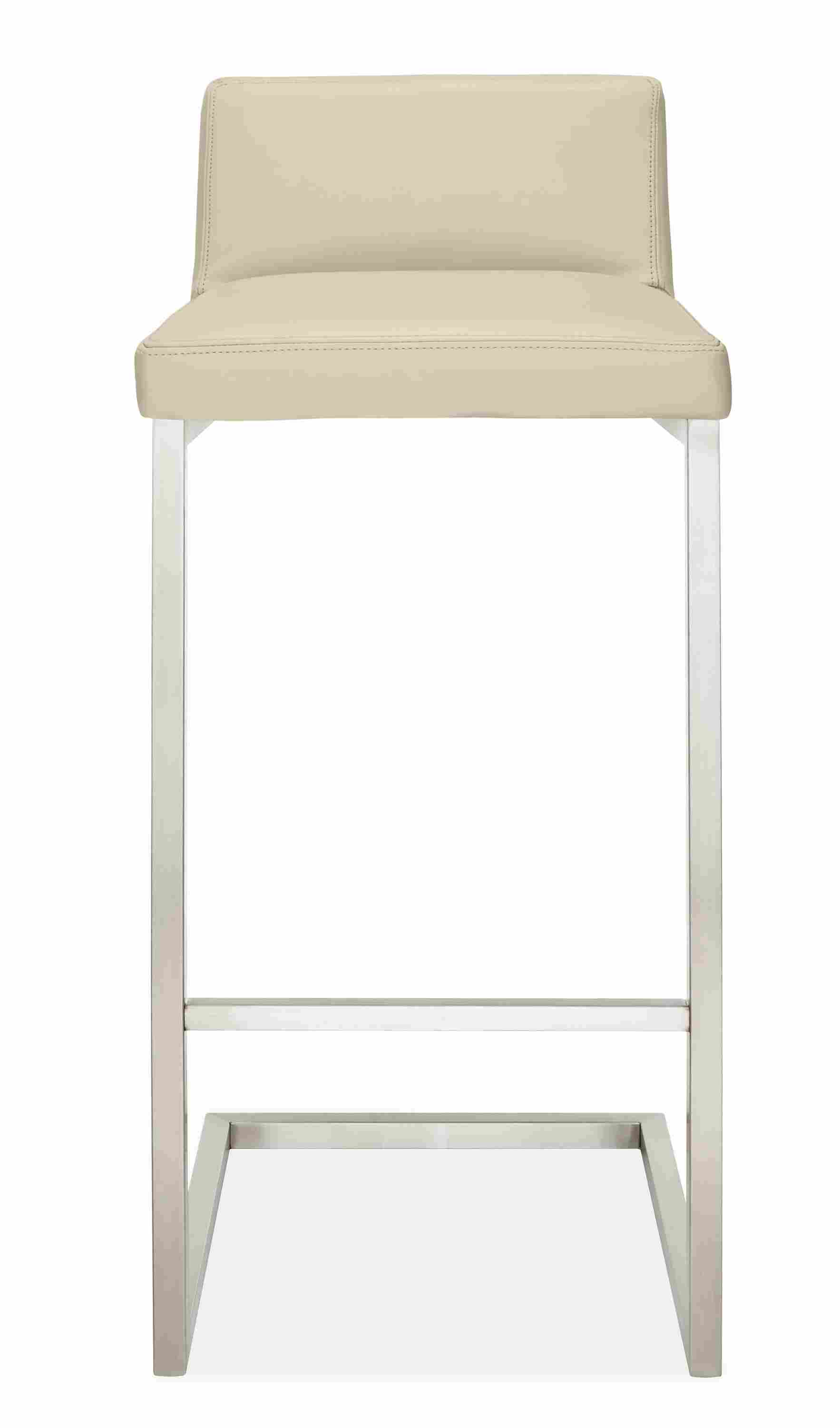 Front view of Lira Bar Stool in Urbino Leather.