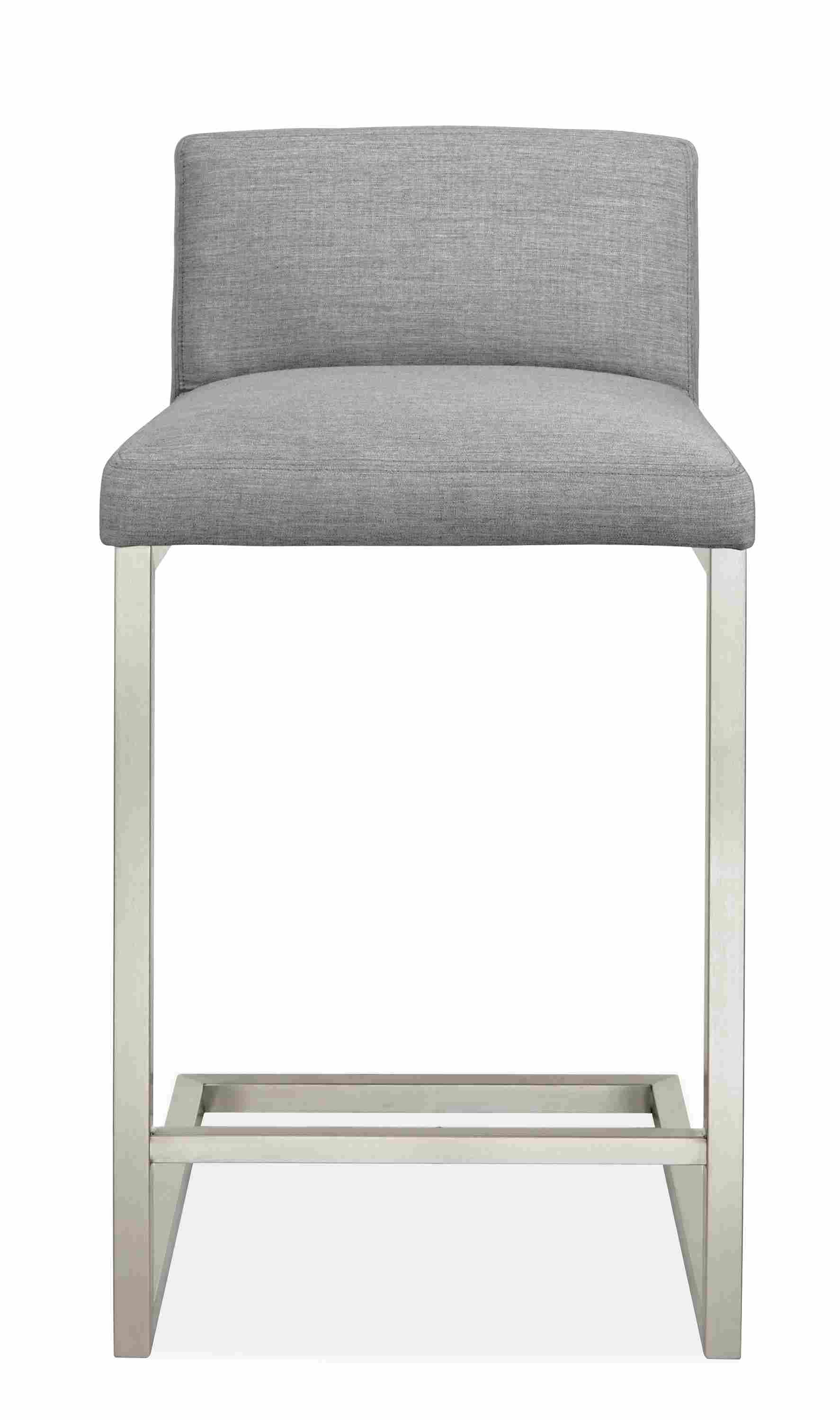 Front view of Lira Counter Stool in Sunbrella Canvas Fabric.