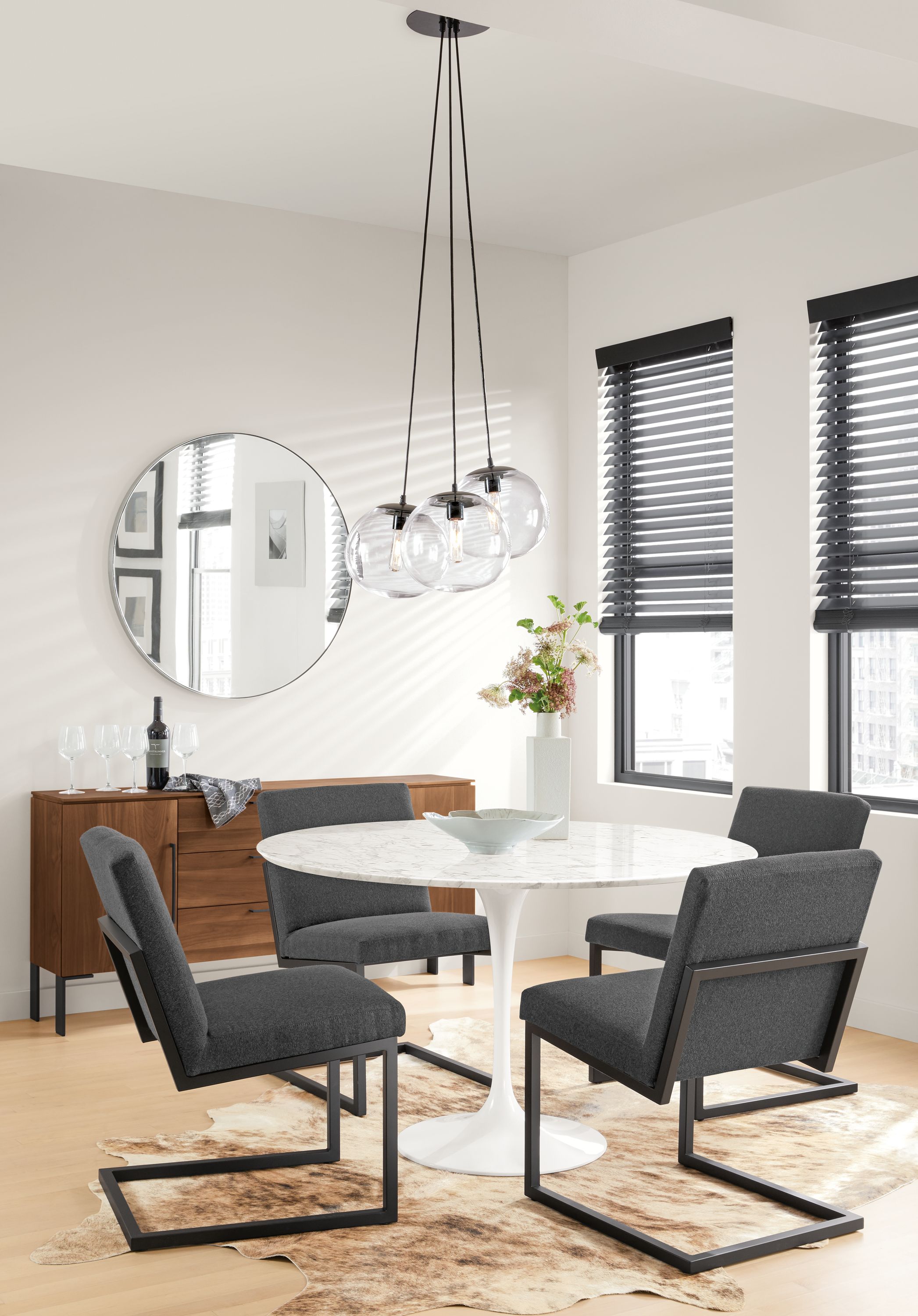 Room & Board | Modern Lilia Round Mirror in Silver