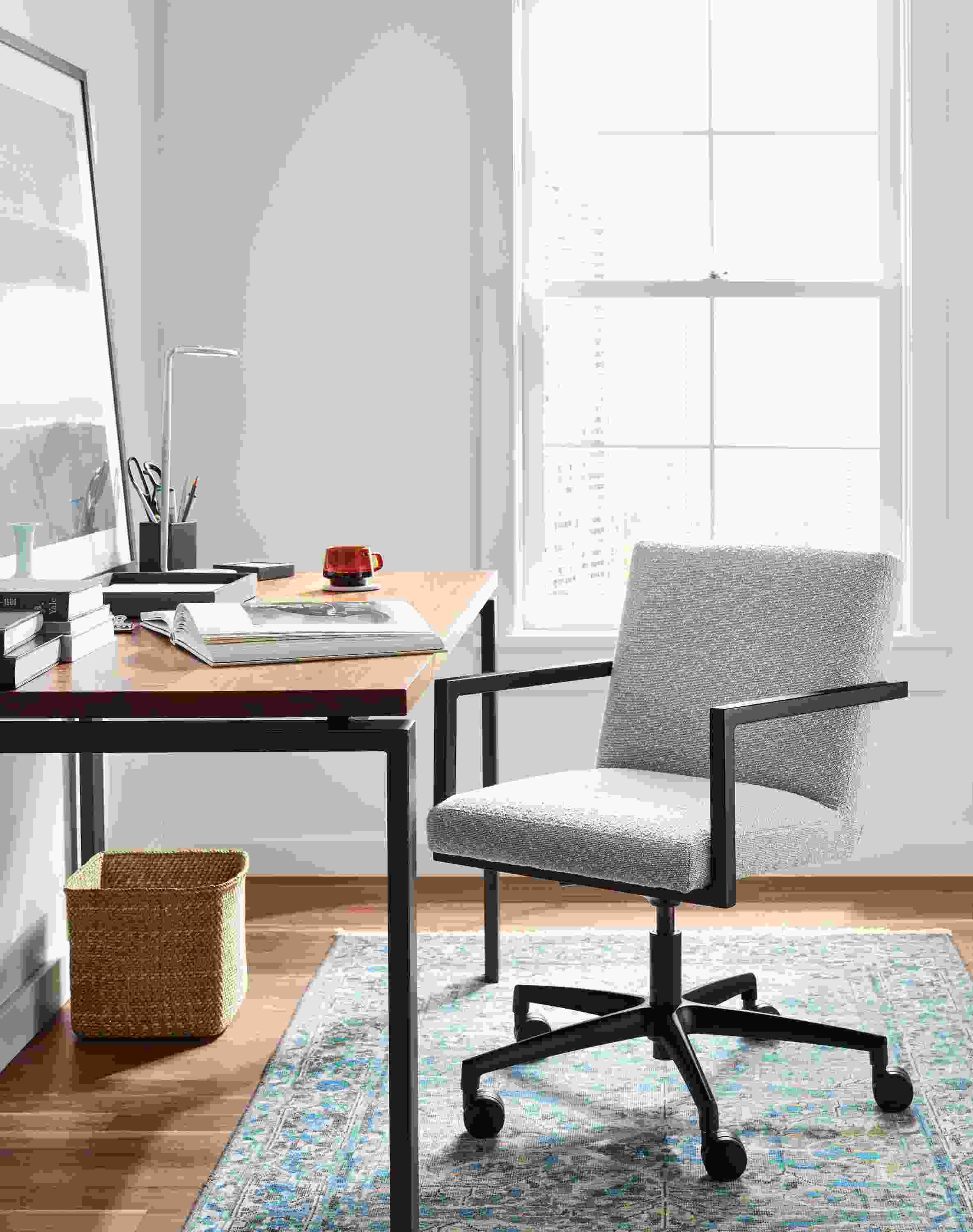 Office with Lira office chair in declan salt.