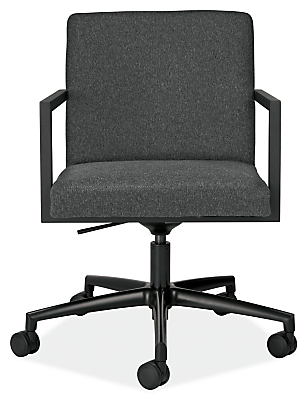 Front view of Lira Office Chair in Flint Fabric.