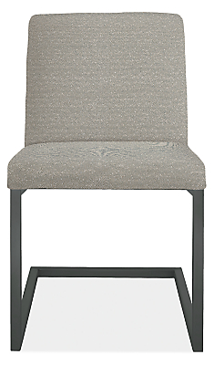 Front view of Lira Side Chair in Declan Fabric.