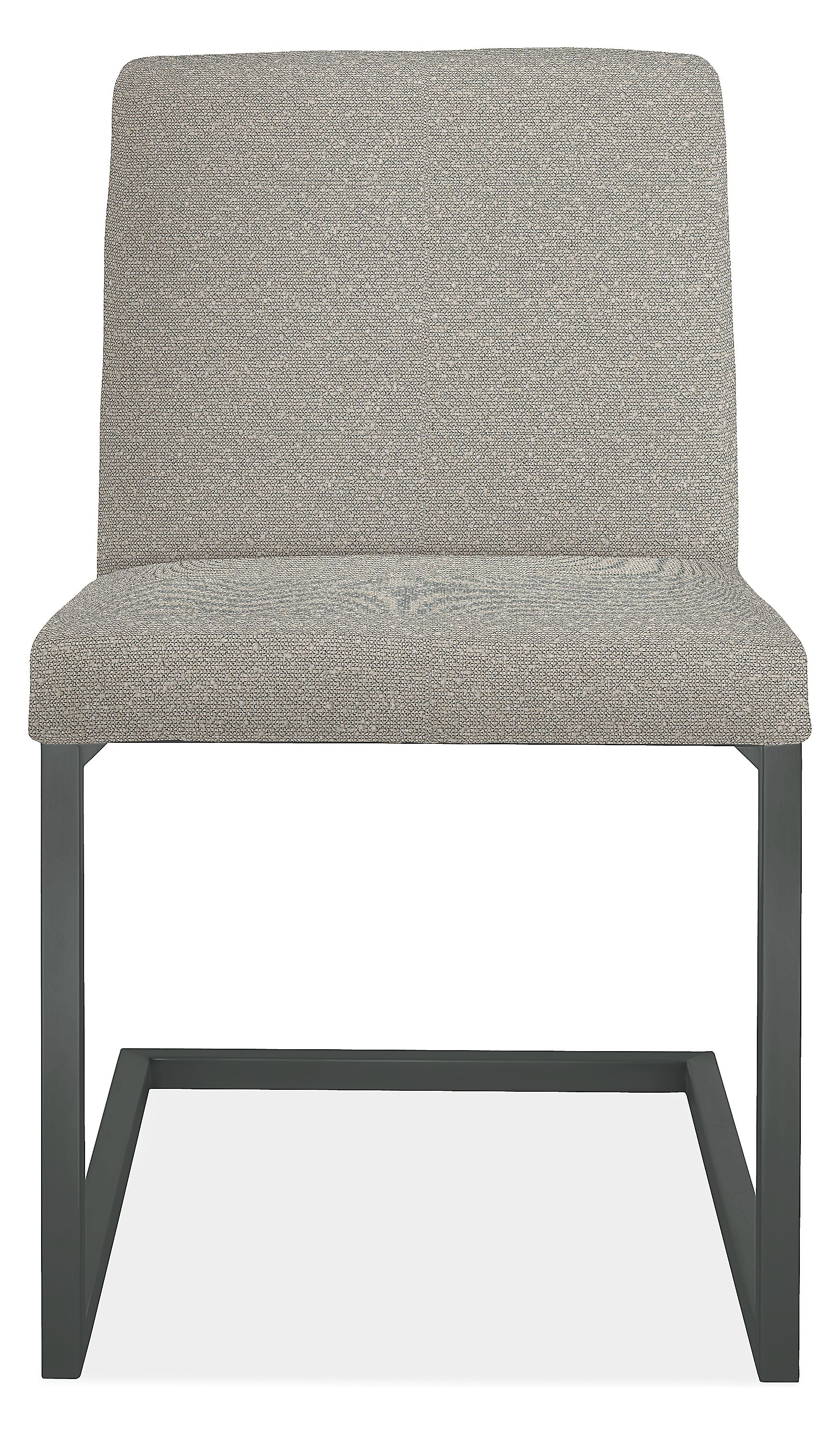 Front view of Lira Side Chair in Declan Fabric.