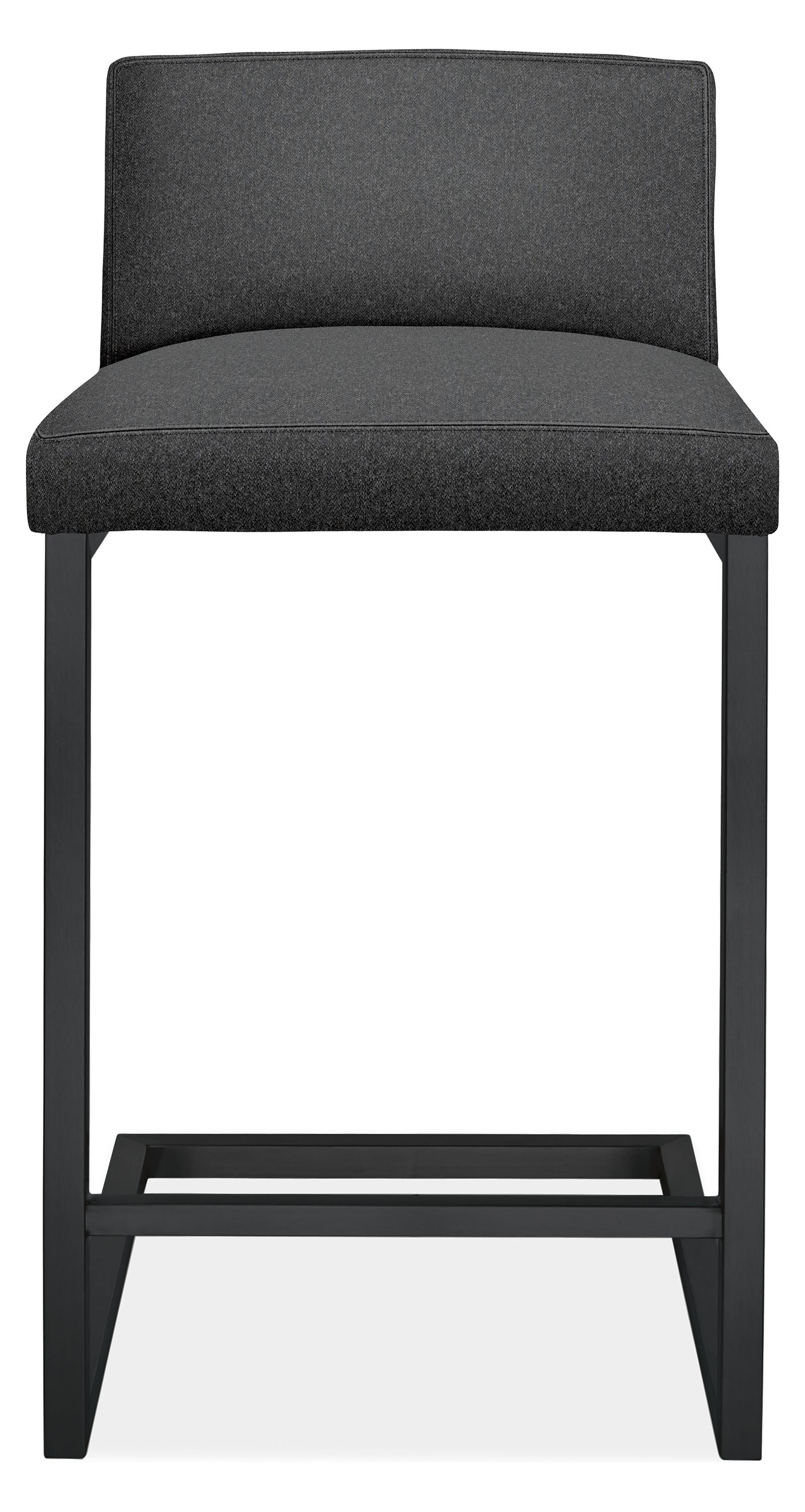Front view of Lira Counter Stool in Flint Fabric.