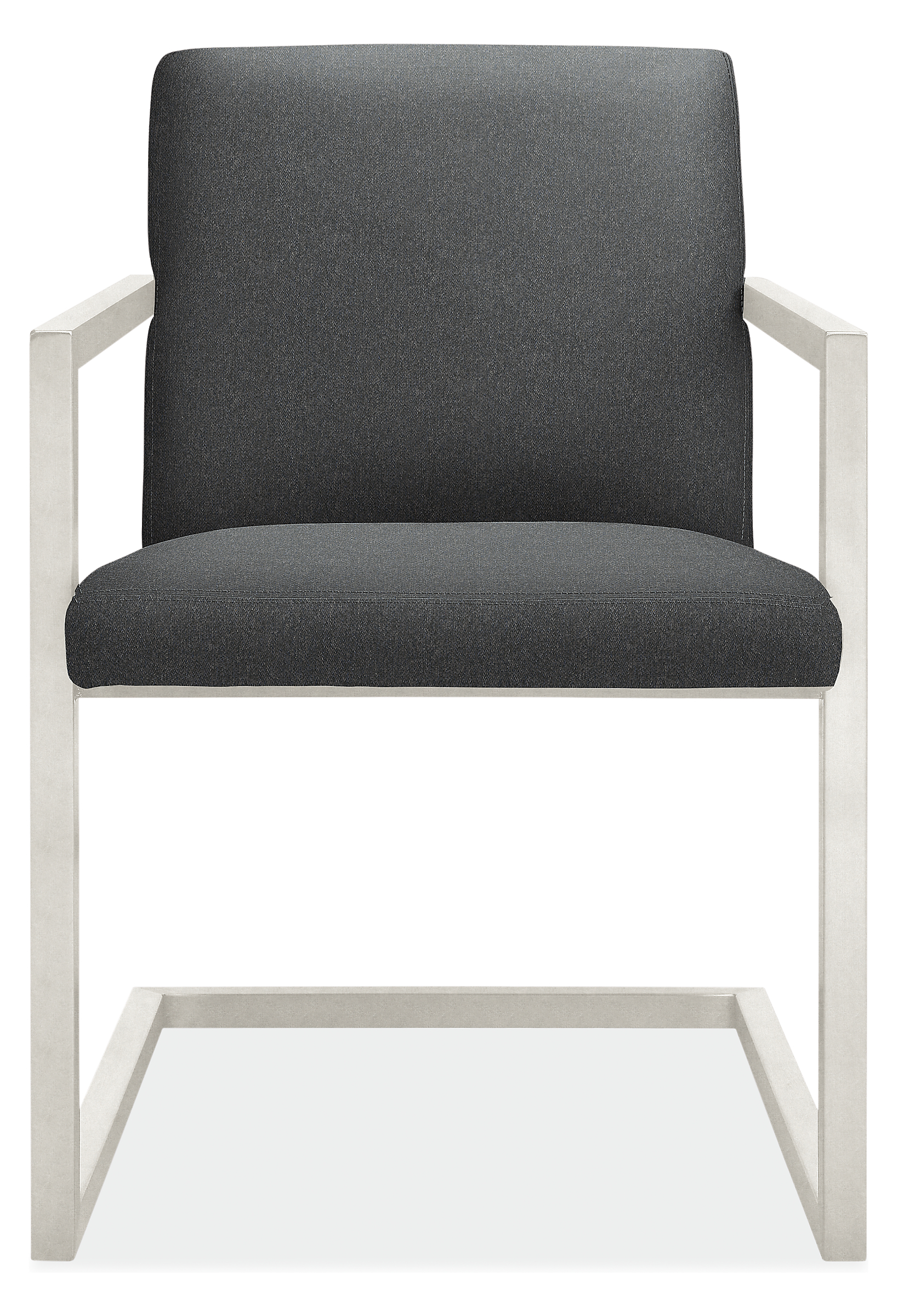 Front view of Lira Dining Chair in Flint Fabric.