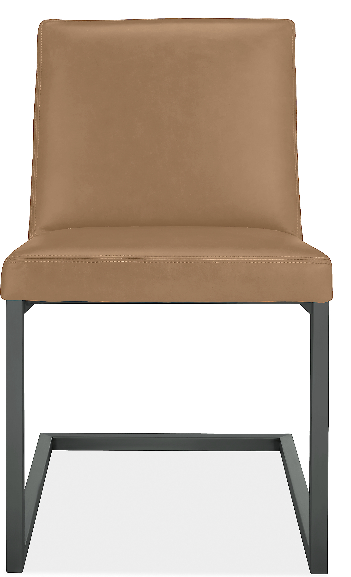 Front view of Lira Side Chair in Urbino Leather.